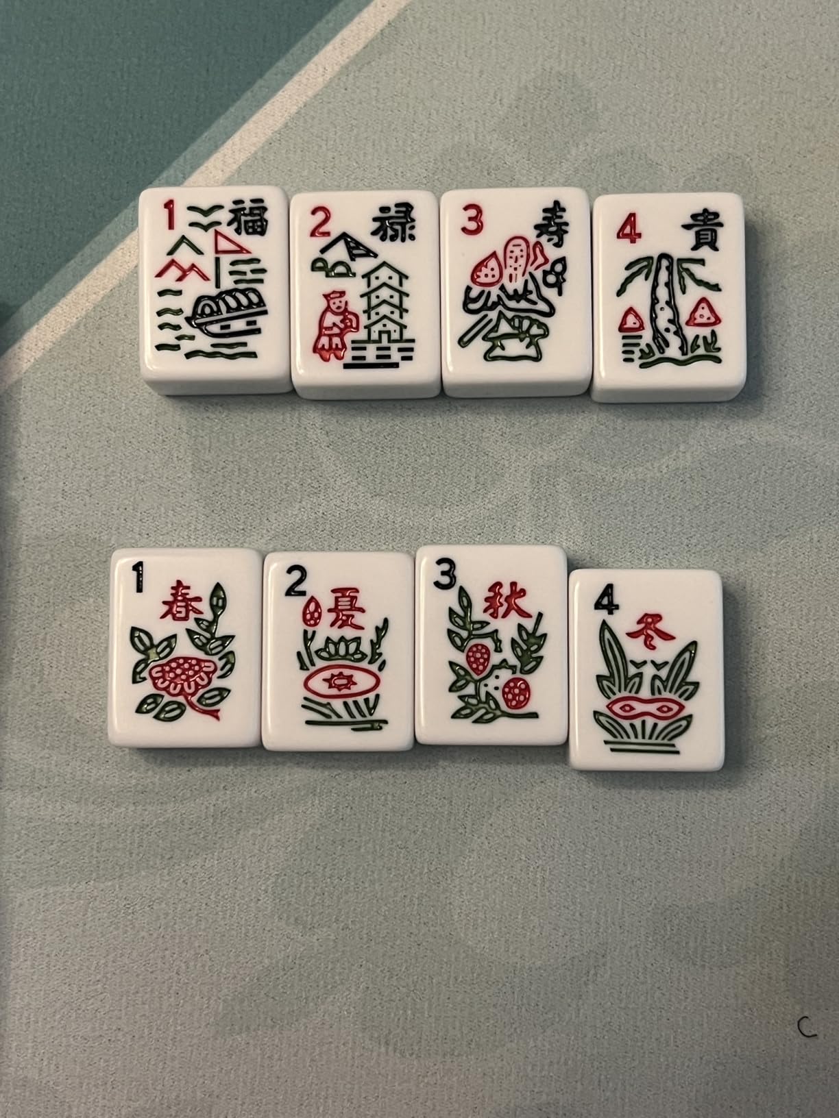 American Mahjong Game Set - Pearl Gray Quilted Soft Bag - 166 White Engraved Tiles, 4 All-in-One Rack/Pushers Complete Western Mah-Jongg, Maj Jongg, Ma Jong Set customer photo 1