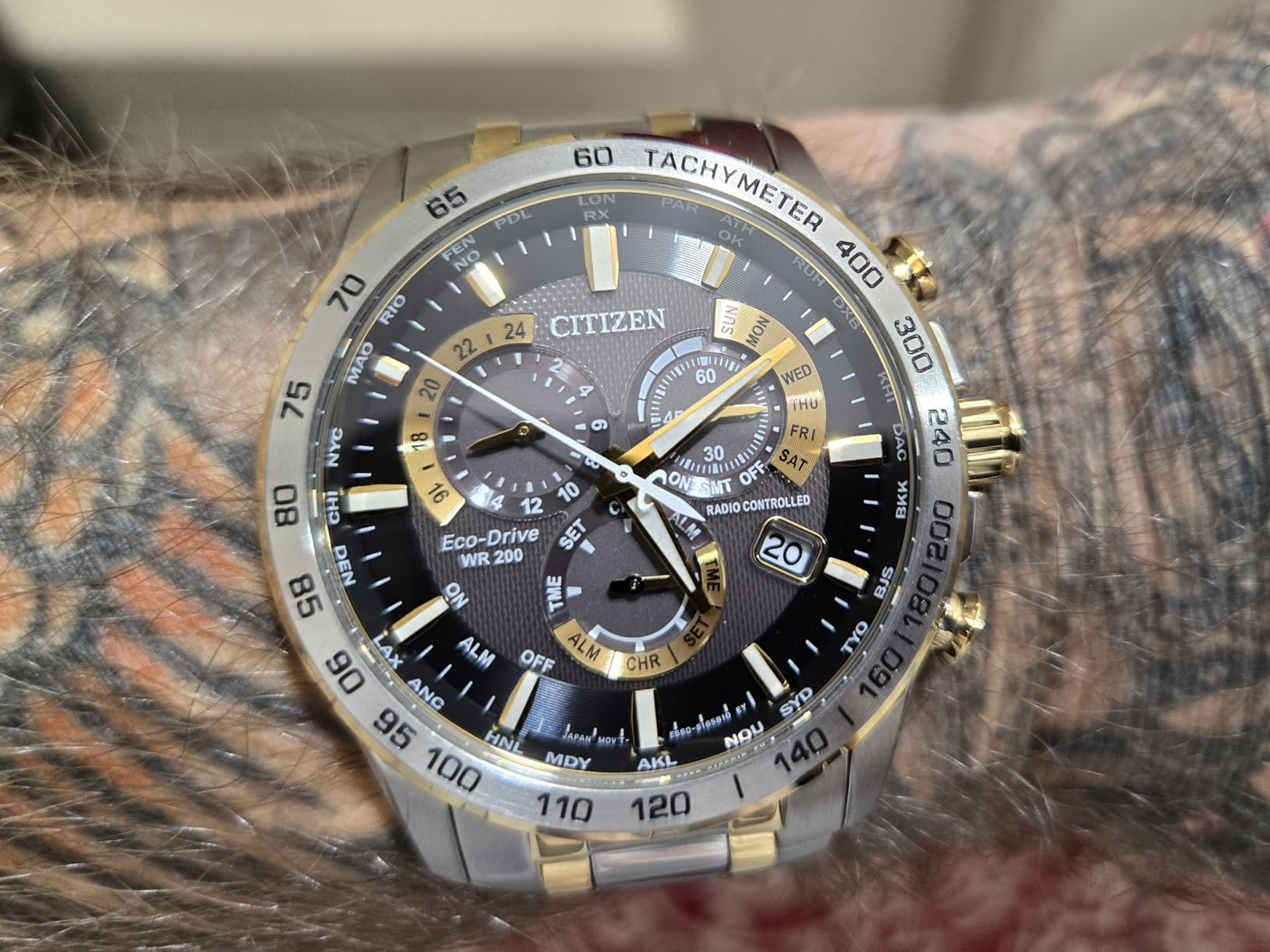 Men's Eco-Drive Sport Luxury PCAT Chronograph Watch customer photo 2