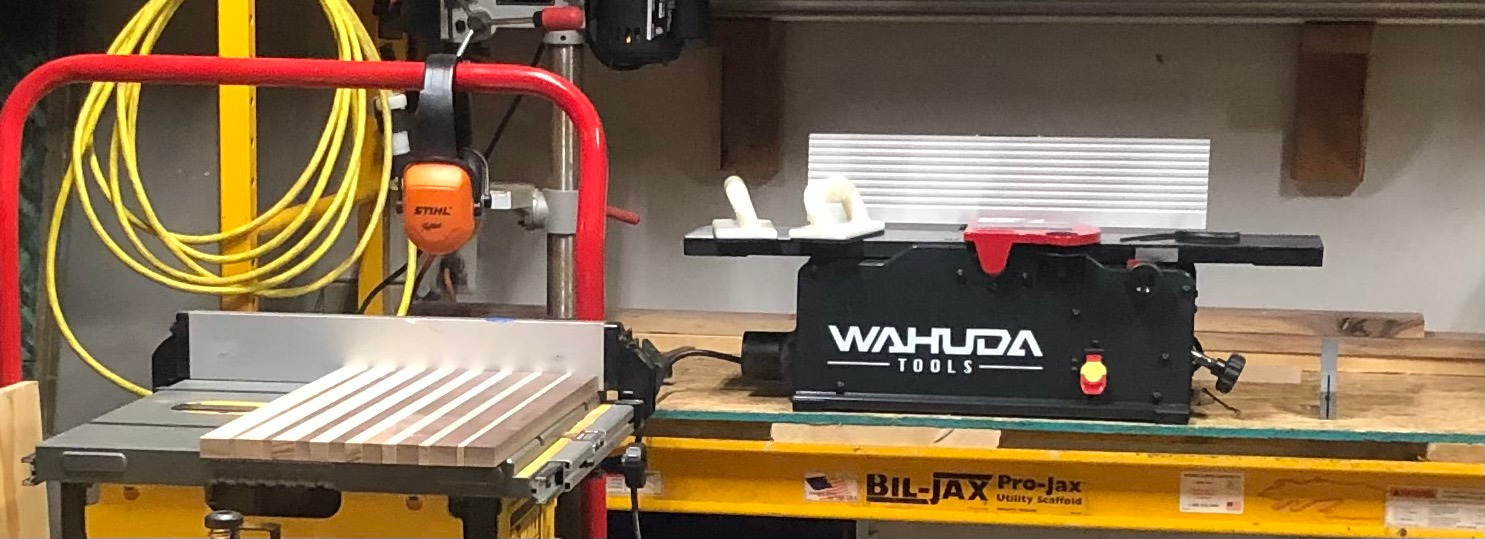 Wahuda Tools Jointer - 8-inch Benchtop Wood Jointer, Spiral Cutterhead Portable Jointer, Cast Iron Tables w/Pull Out Extensions, 4-Sided Carbide Tips & 10amp Motor, Woodworking Tools (50180CC-WHD) customer photo 2