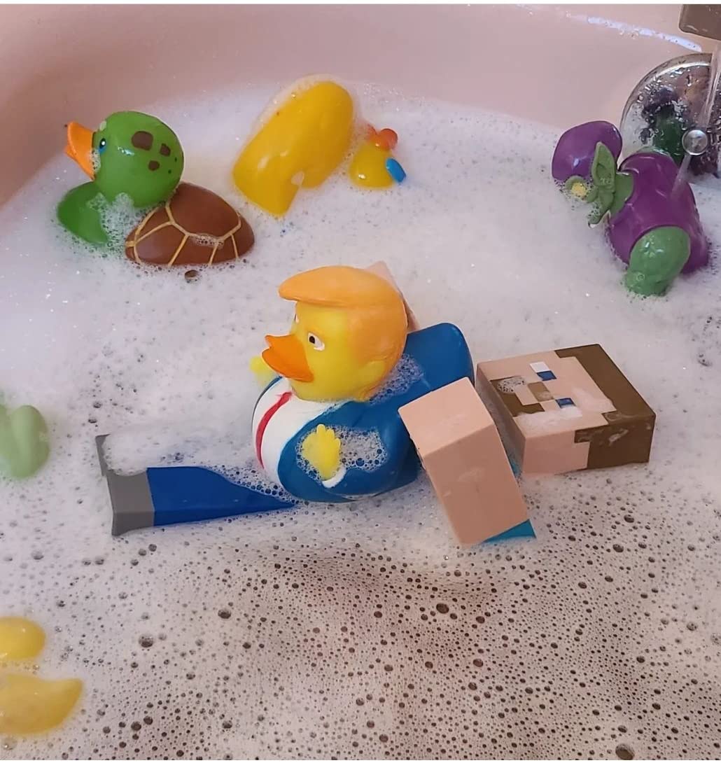 Baby Bath Toys Trump Rubber Ducks Baby Shower Bath Ducks for Kids Gift | Squeaks Donald Duck Bath Toys,Funny Trump Merchandise, Cute Gag Gifts customer photo 1