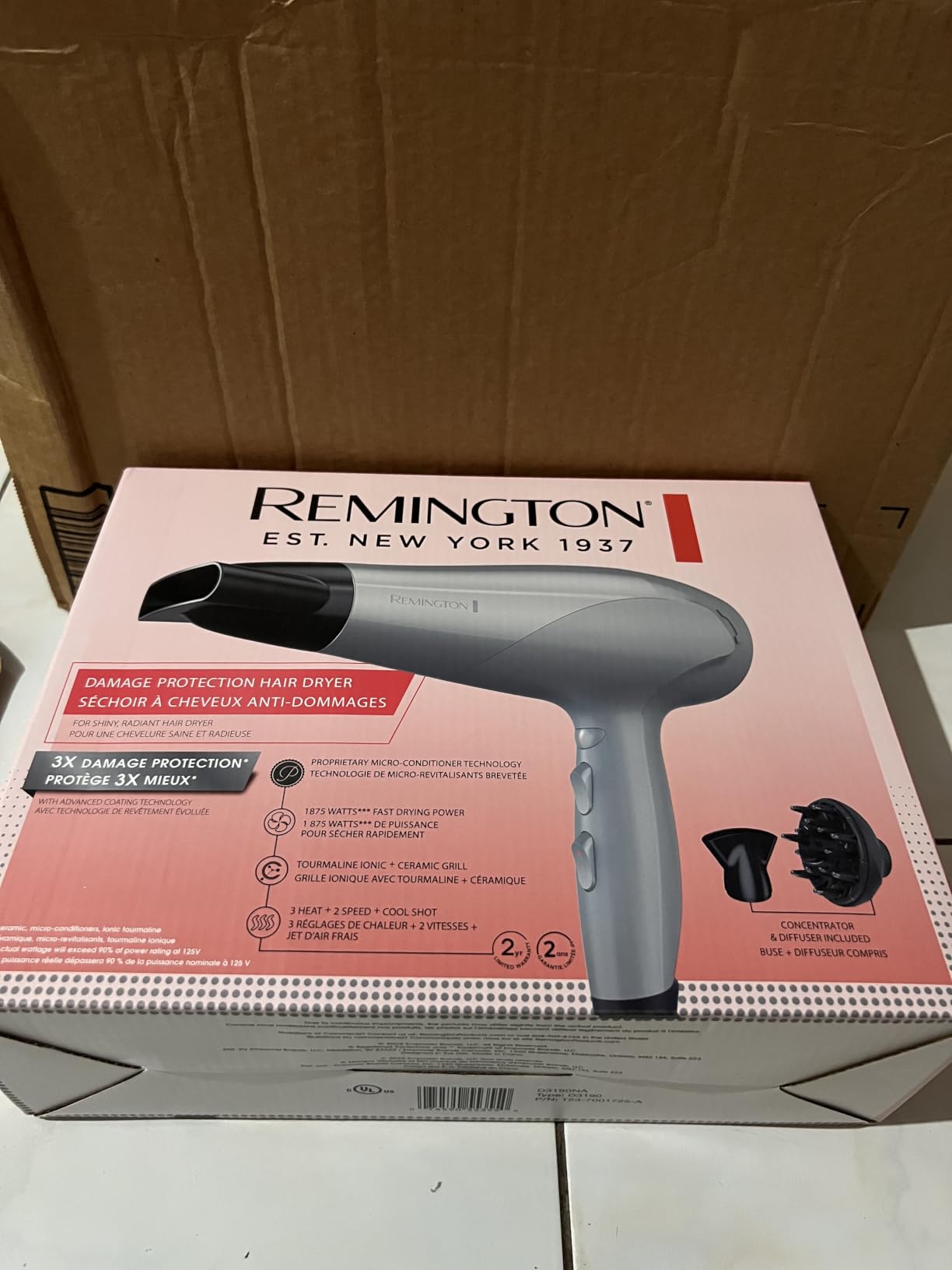 Remington Damage Protection Hair Dryer, Ceramic Ionic Technology customer photo 1