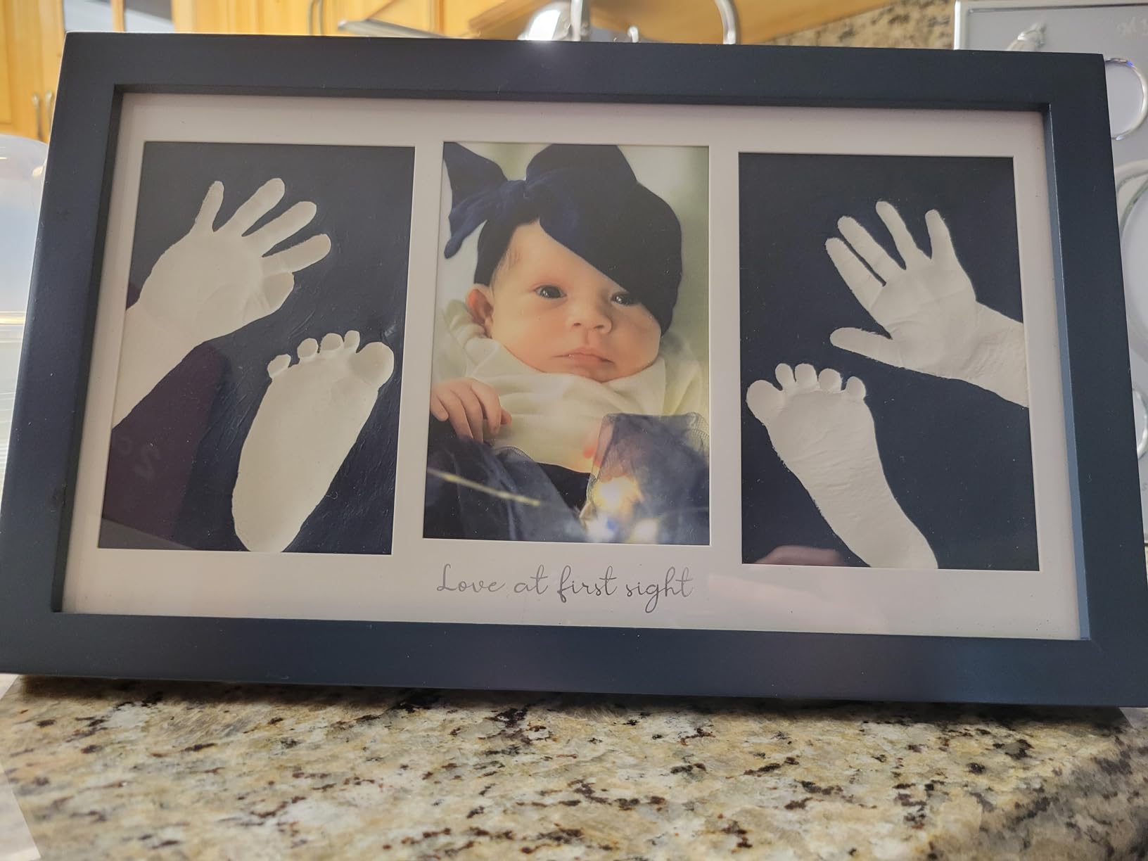 KeaBabies Baby Hand and Footprint Kit, Clay Keepsake Frame (Alpine White) | Quick Dry Handprint and Footprints, Newborn Nursery Picture Frame, Personalized New Mom Gifts for Baby First Christmas Shower customer photo 2