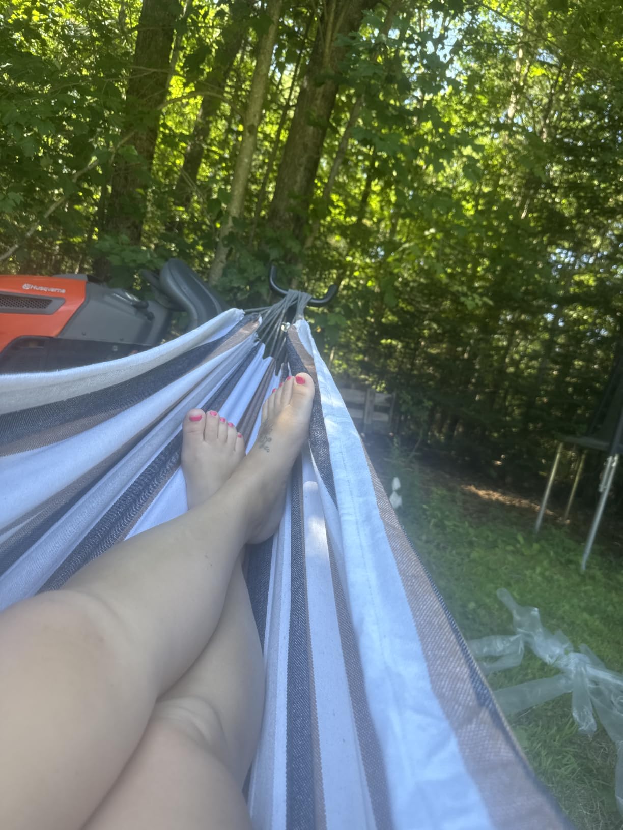PNAEUT Double Hammock with Stand for Outside, Heavy-Duty, Portable (Coffee), 450 lbs, 9FT, Space Saving, 2 Person, Steel Frame customer photo 1