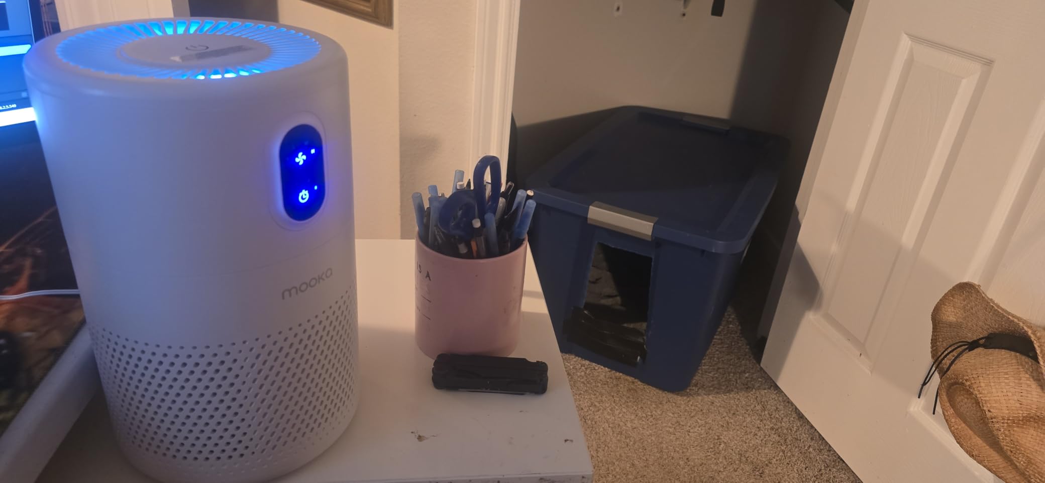 MOOKA Air Purifiers for Home Large Room up to 1076ft², H13 True HEPA Air Filter Cleaner, Odor Eliminator, Remove Smoke Dust Pollen Pet Dander, Night Light, B-D02L White customer photo 2