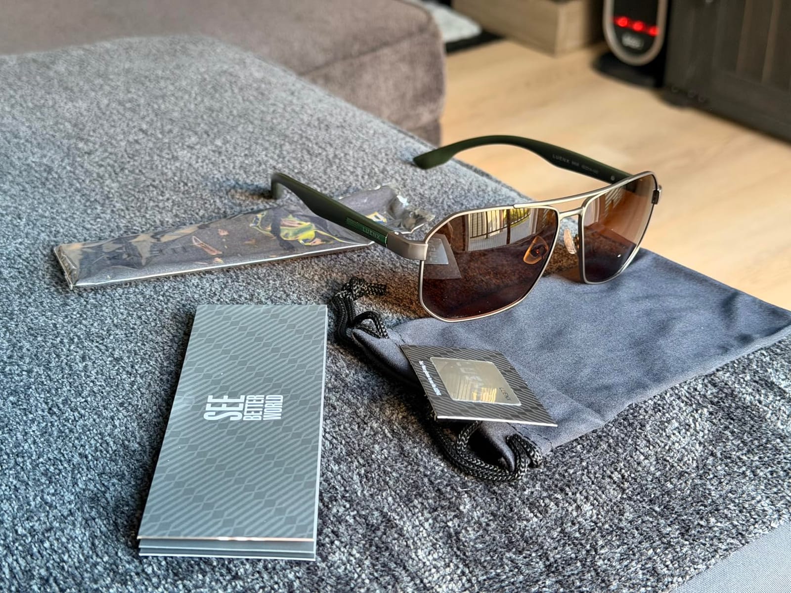 Aviator Polarized Sunglasses for Men: Square UV400 Driving customer photo 1