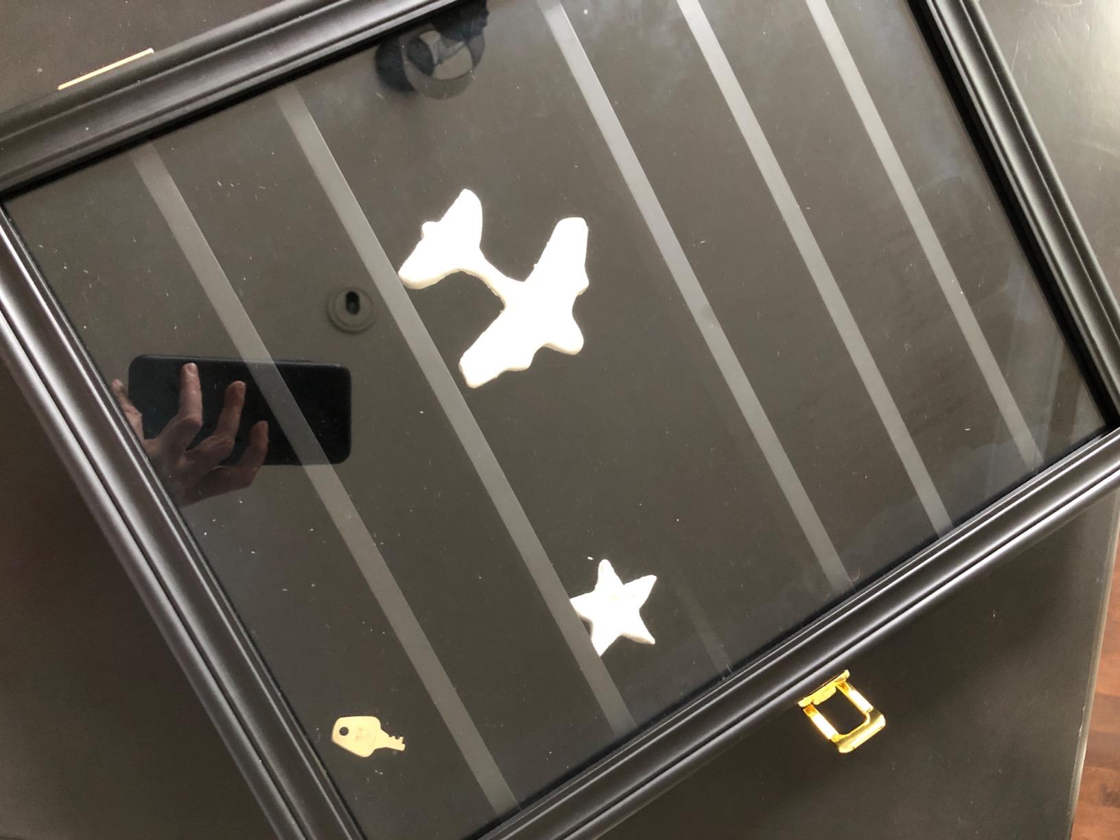 Military Challenge Coin Medals Pins Collector Display Case Lockable Cabinet | Wood Wall Mount Black Shadow Box with Removable Shelves and Pinnable Background for Badges Patches Insignia Ribbons Brooches customer photo 2
