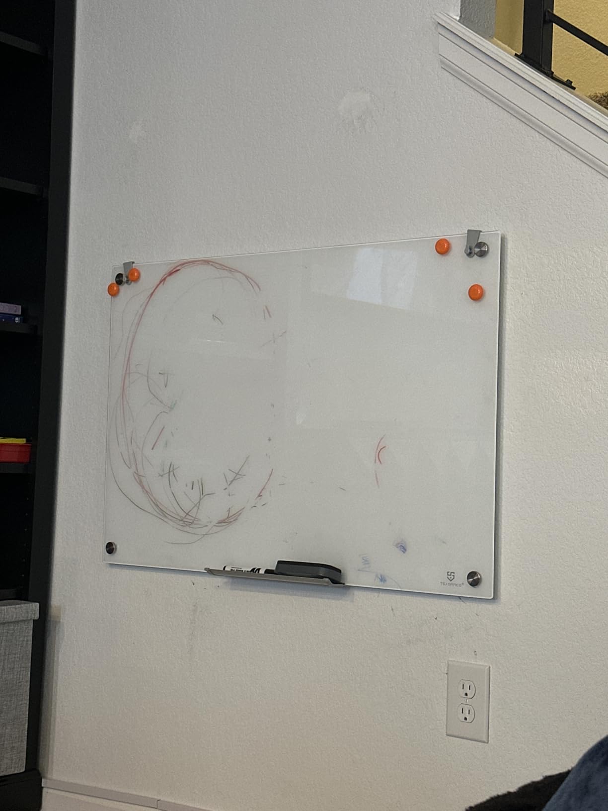 Glass Dry-Erase Board - 36 x 24 Inches Wall Mounted Whiteboard with Magnetism, Large Frameless Glass White Board for Office, Home & School customer photo 2