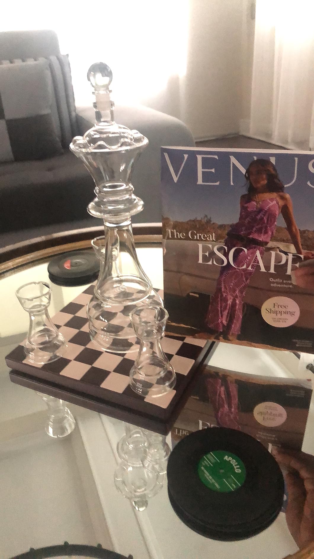 Chess Gift Decanter Set by The Wine Savant - Queen Chess Decanter 750ml 12