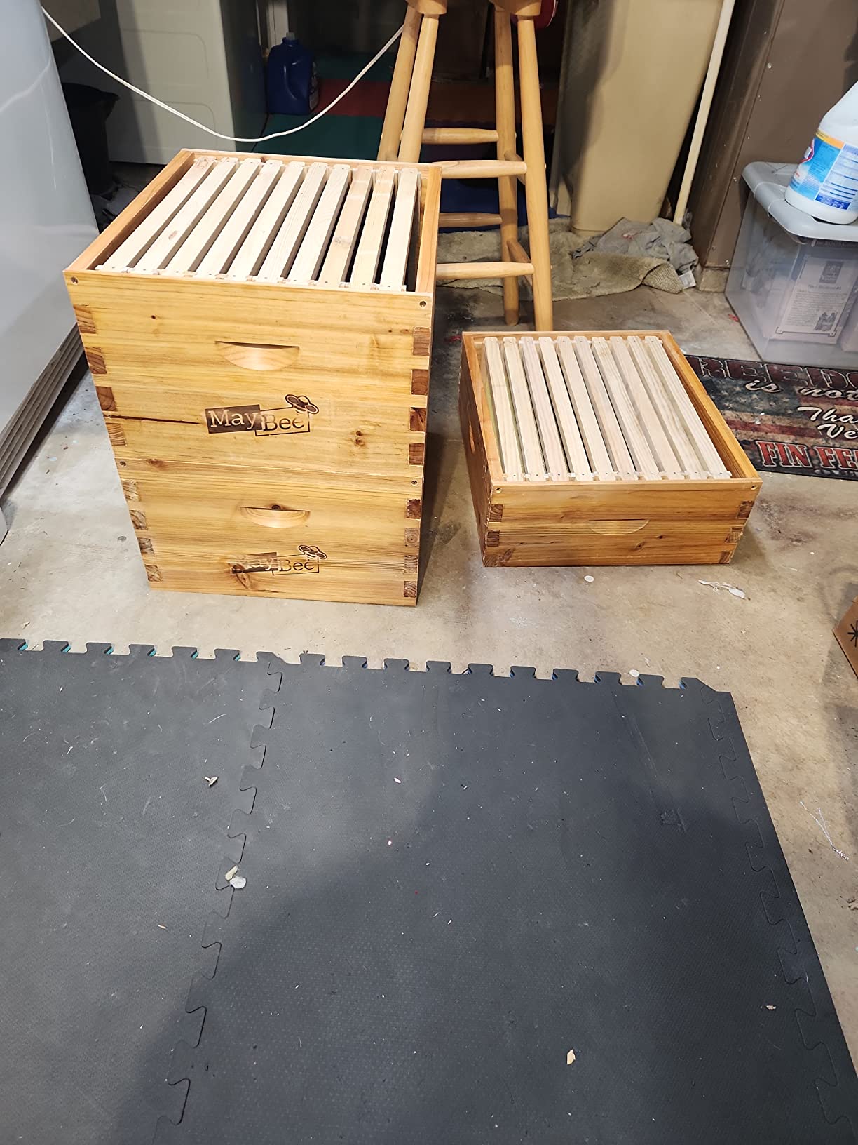 10-Frame Langstroth Beehive Dipped in Beeswax, Complete Bee Hives and Supplies Starter Kit Includes 2 Deep Hive Bee Boxes and 1 Bee Hive Super with Beehive Frames and Foundations customer photo 1