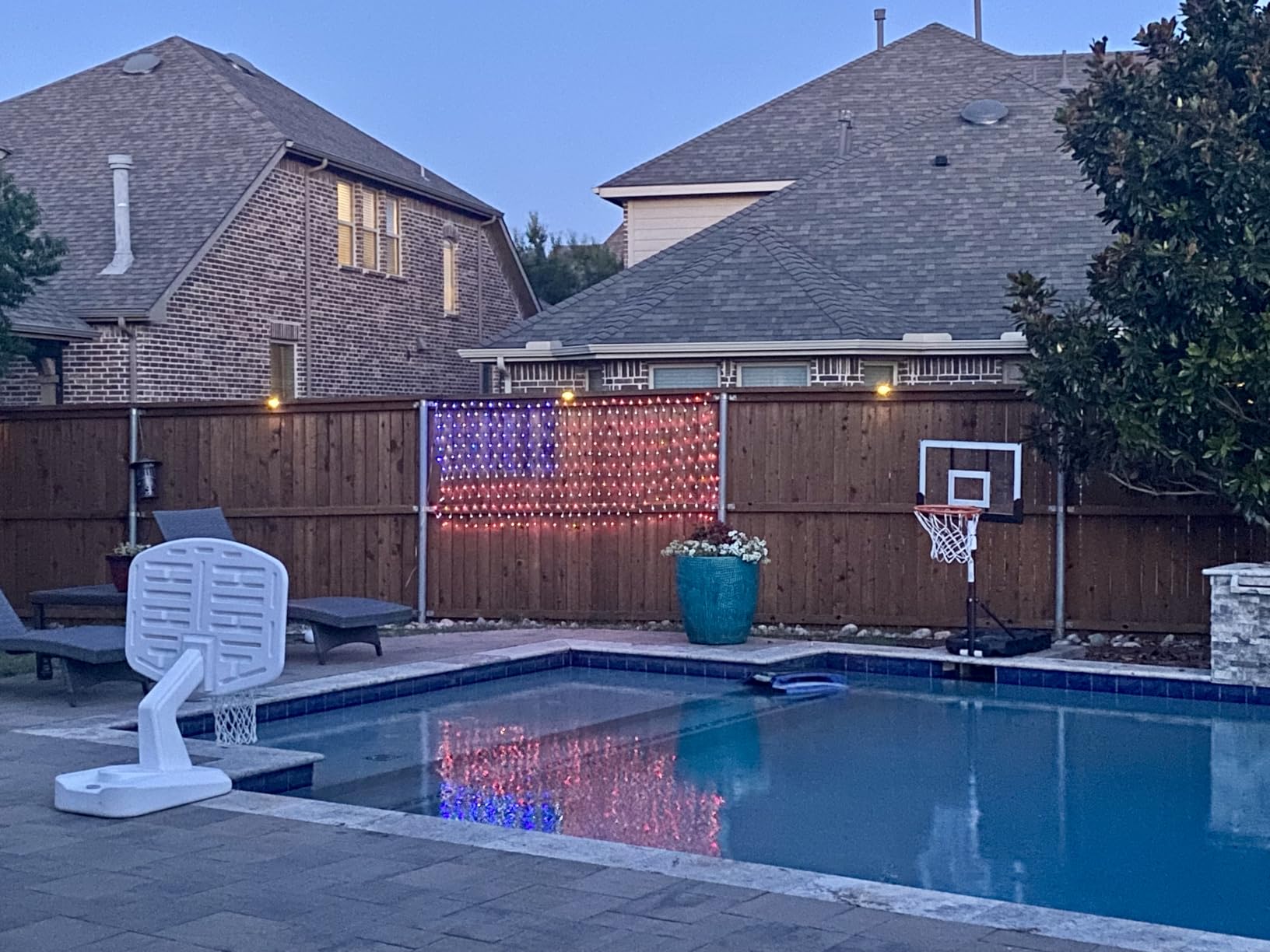 Solar American Flag String Lights - Waterproof 420 Led Solar Powered Flag Net Light for 4th of July Memorial Day Decorations customer photo 1
