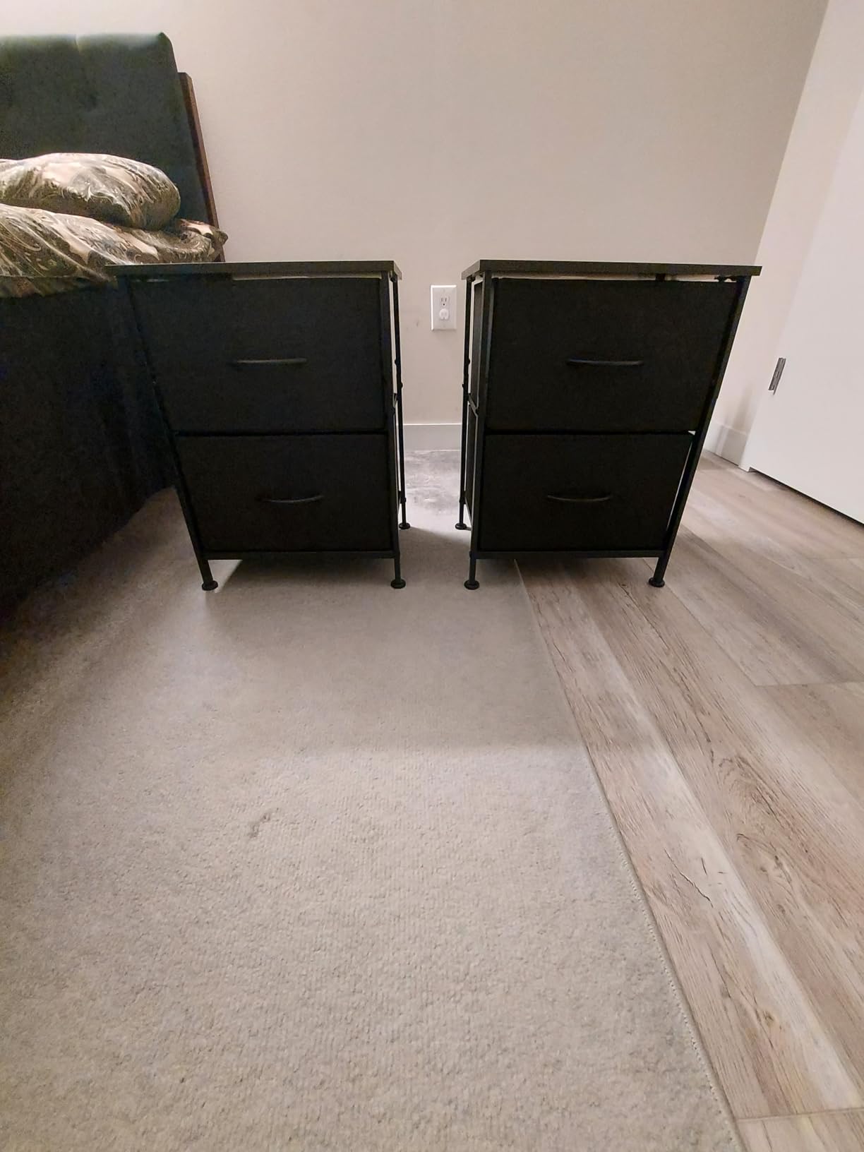 WLIVE Night Stand, Small Dresser with 2 Drawers & Wooden Top, Nightstand with Fabric Bins, Bedside Table End Table for Bedroom, Closet, Entryway, College Dorm, Rustic Brown customer photo 2