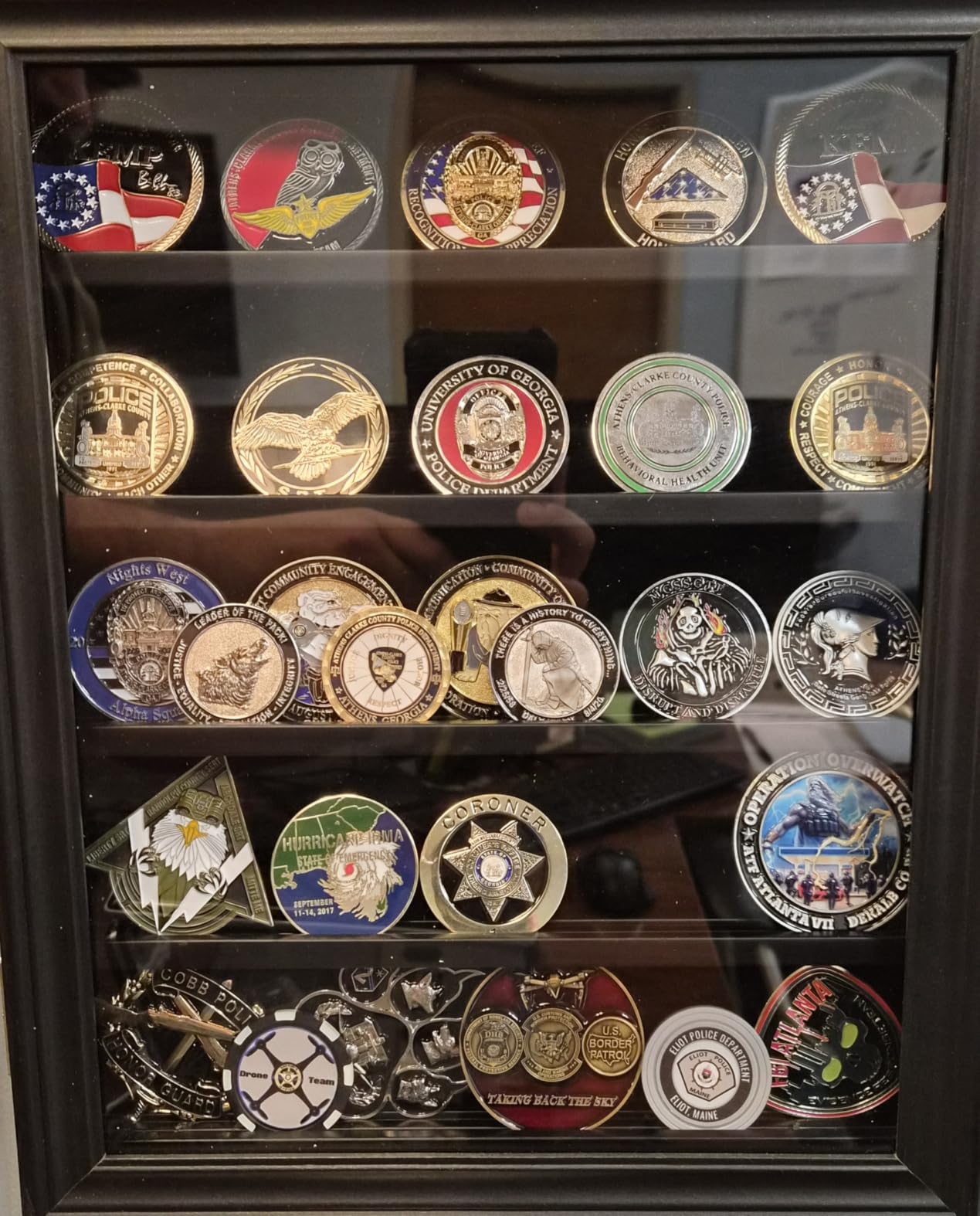 Large Military Challenge Coin Display case for Badges & Ribbons Black customer photo 2
