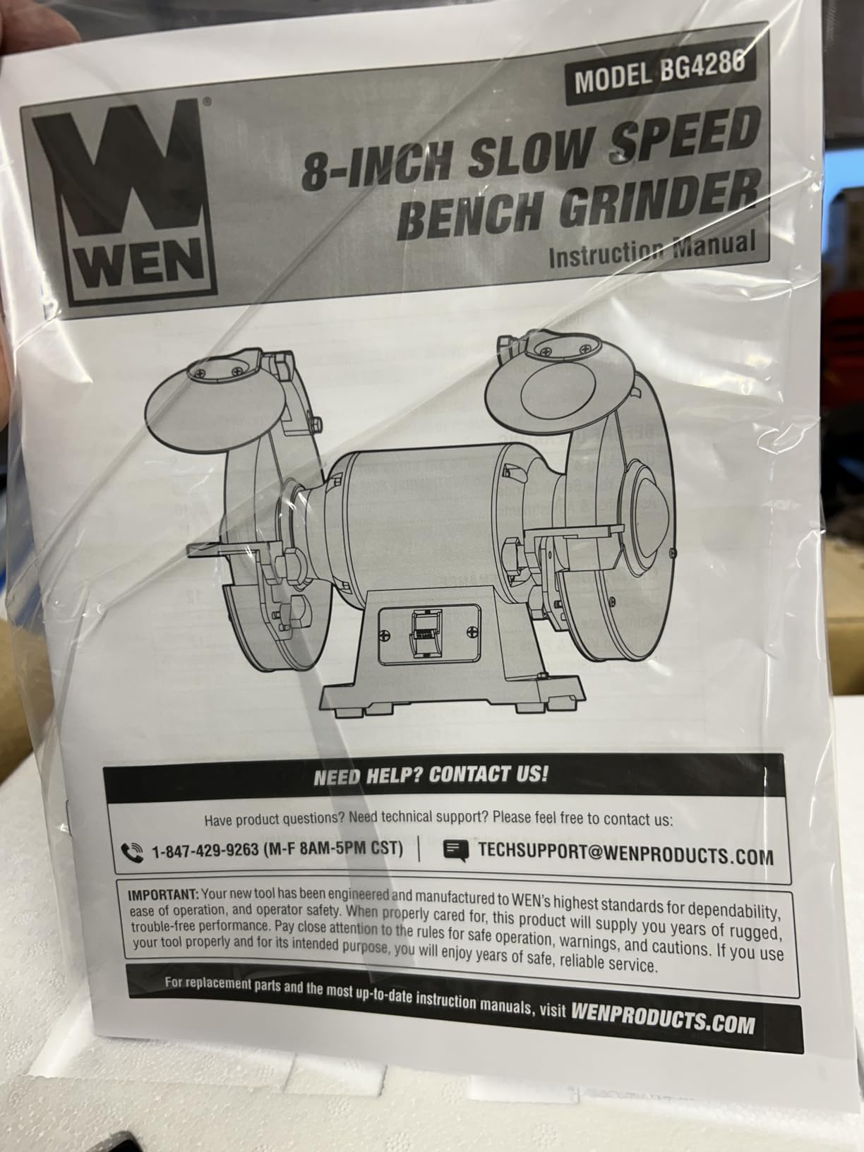 WEN BG4286 3-Amp 8-Inch Slow Speed Bench Grinder customer photo 1