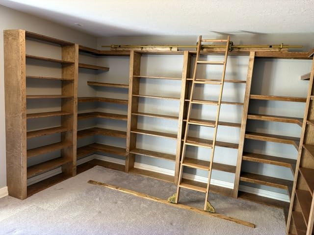 Quite Guide Library Ladder Kit Wooden Ladder 8 Foot 9 Foot 10 Foot Red Oak Unassembled (10 Foot) customer photo 1