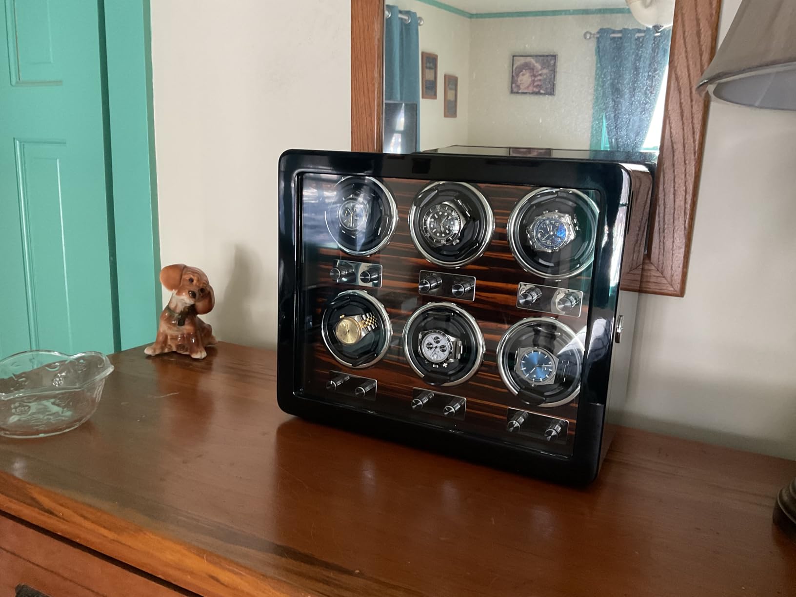 Oryx Watch Winders for 3/6 Automatic Watches Wooden Rotating Watch Box 15 Rotation Modes Setting Display Case with LED Light, AC or USB Powered Super Quiet Mabuchi Motor customer photo 1