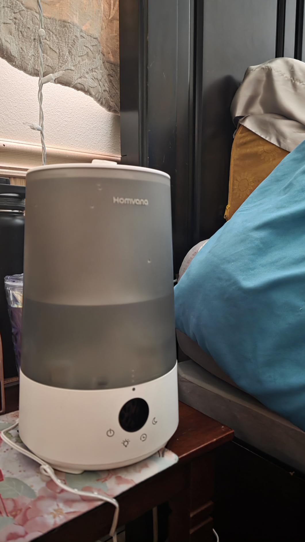 Homvana 3.6L Top-Fill Cool Mist Humidifiers for Bedroom, Large Room(Grey) | 23dB Quiet, Easy-to-Clean 2-in-1 Baby Humidifier & Oil Diffuser for Congestion Relief, Last for 4 Night (Grey) customer photo 1