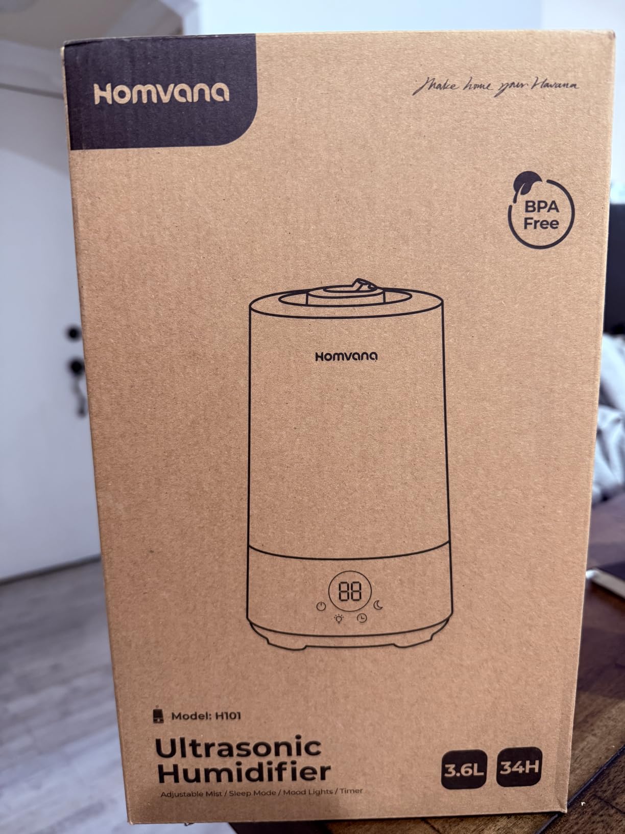 Homvana 3.6L Top-Fill Cool Mist Humidifiers for Bedroom, Large Room(Grey) | 23dB Quiet, Easy-to-Clean 2-in-1 Baby Humidifier & Oil Diffuser for Congestion Relief, Last for 4 Night (Grey) customer photo 2