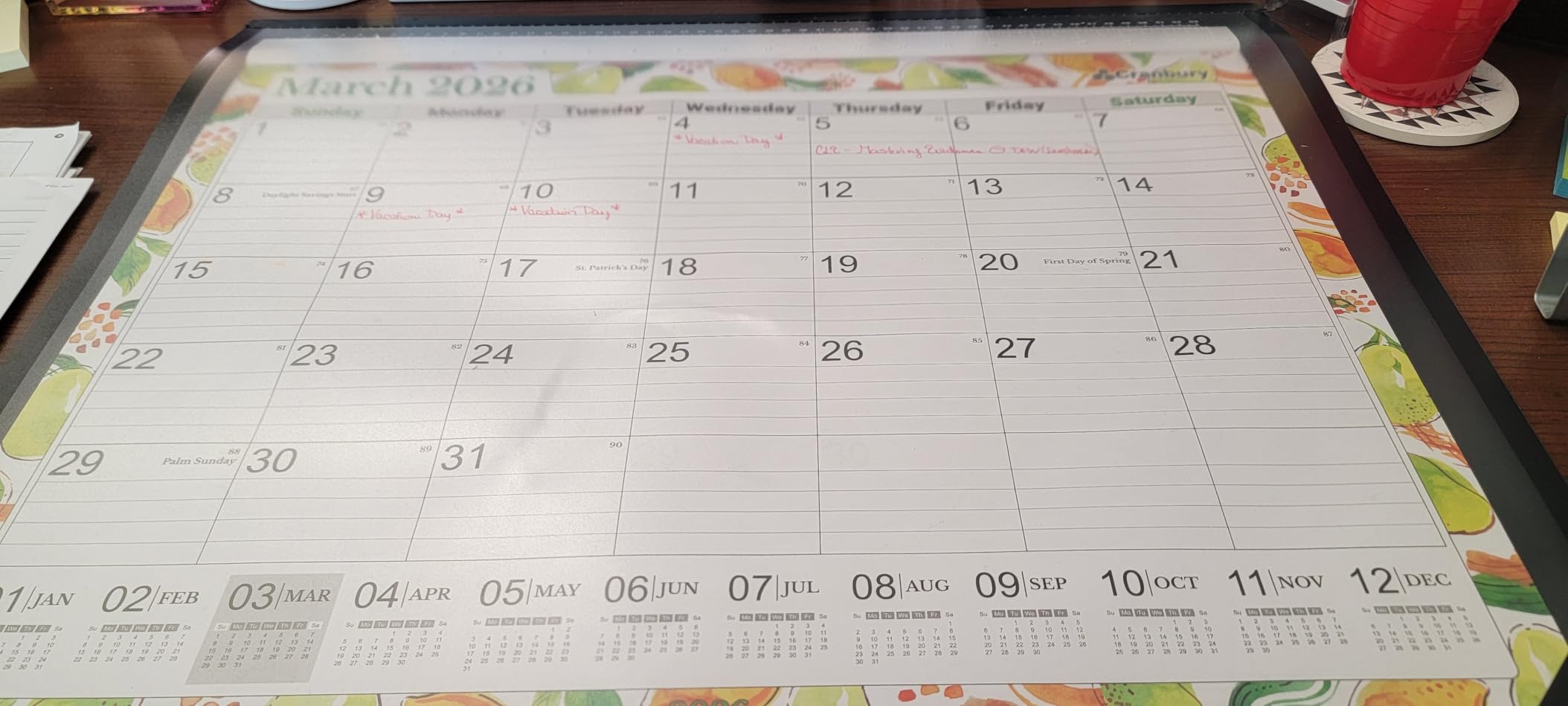 CRANBURY 2026-2027 Desk Calendar 22x17, 18-Month Wall Planner | Large 22x17 monthly calendar with spacious writing blocks keeps schedules, deadlines, and events organized. customer photo 2