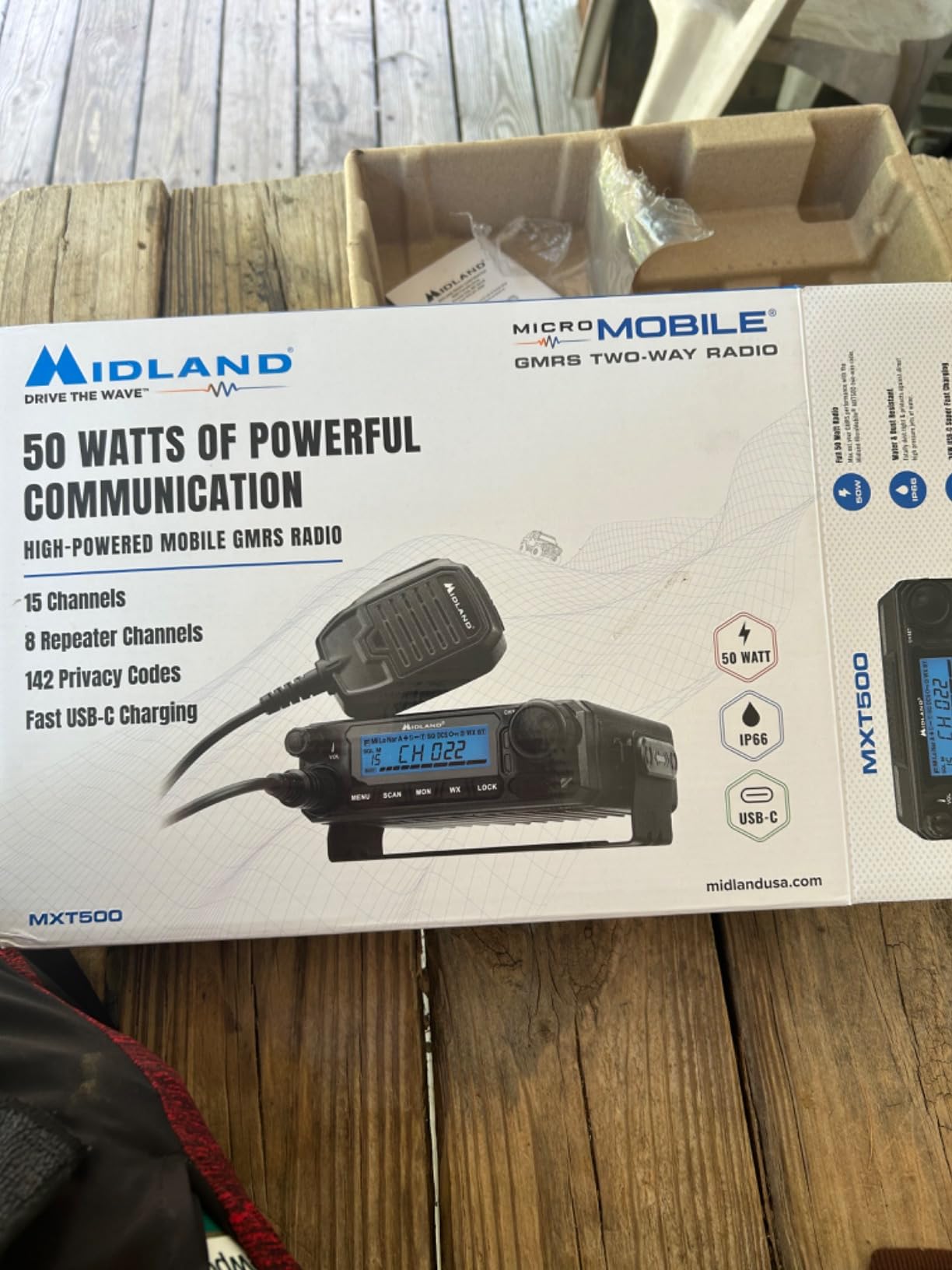Midland MXT500 50W IP66 MicroMobile GMRS Two-Way Radio | Integrated Control Microphone, 128 Channels, 8 Repeater Channels, NOAA Weather Scan and Alert and 154 Privacy Codes customer photo 2
