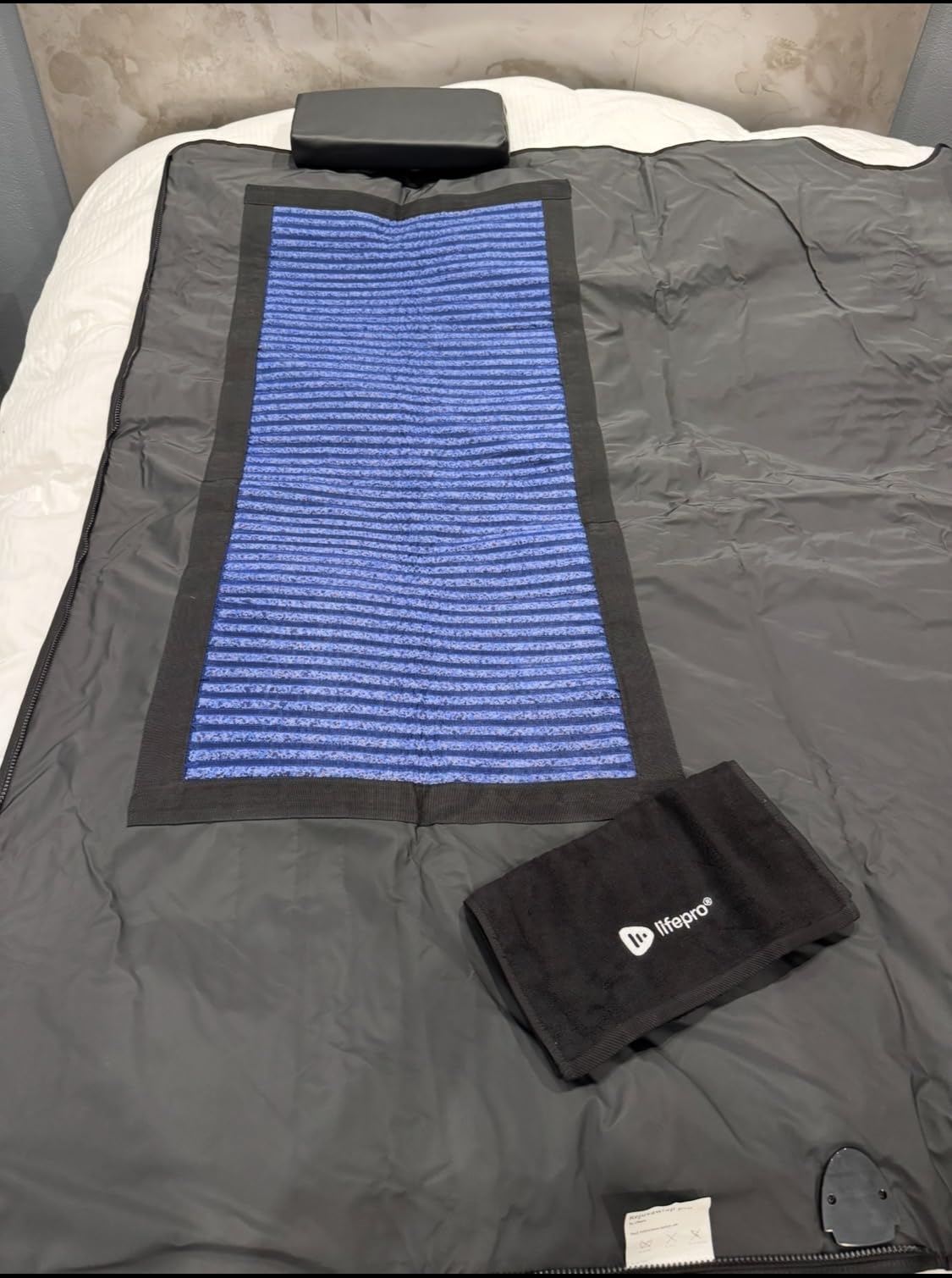 Lifepro RejuvaWrap Infrared Sauna Blanket with Low EMF and 9 Temp Levels | Carbon fiber heating with detox wraps, waterproof interior, and storage carry bag for home wellness customer photo 1