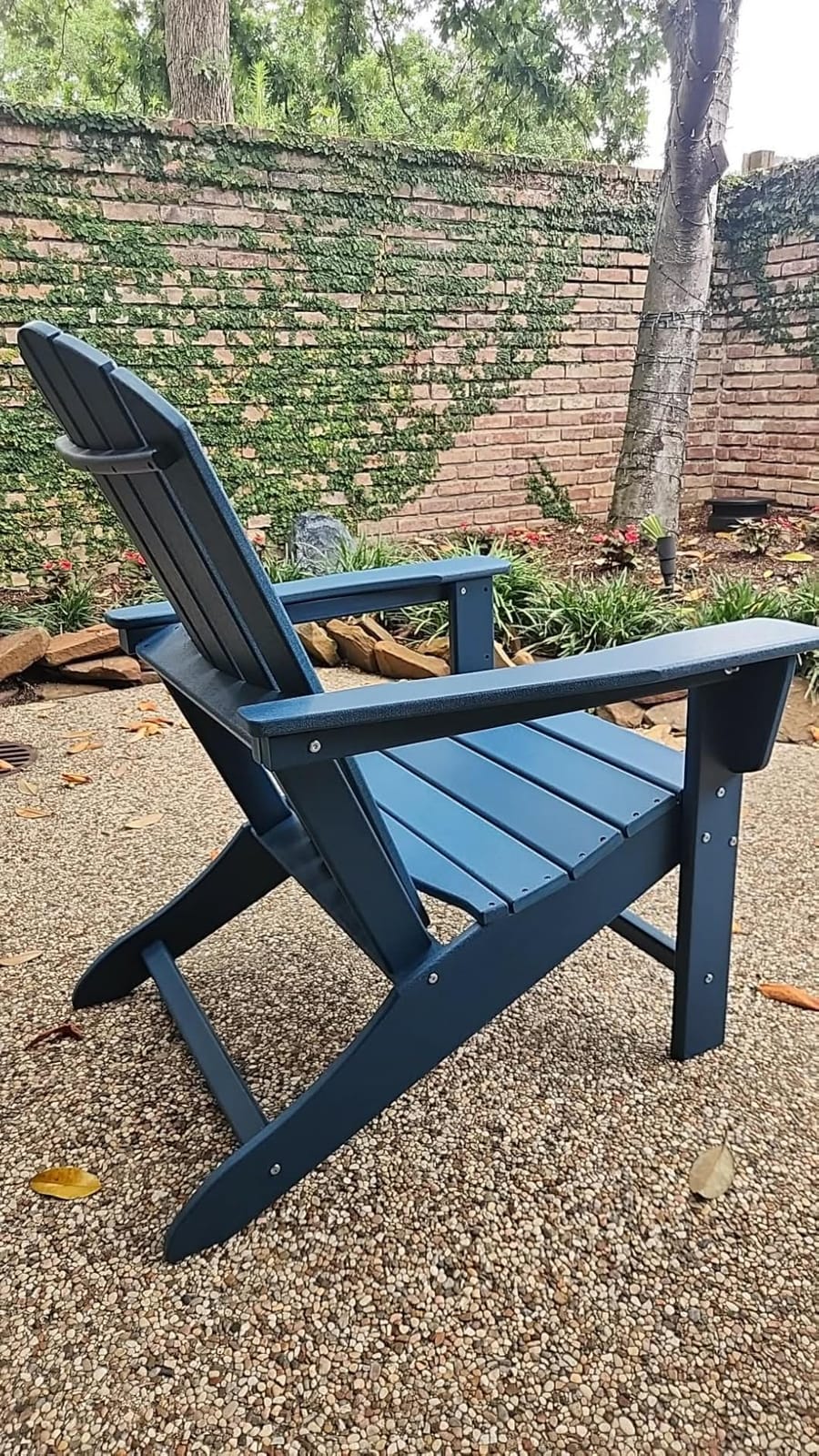 BRIOPAWS Oversized-Adirondack-Chairs Set of 2 | HDPE | All Weather | Blue | 400lbs Maximum Weight Limit, Plastic Fire Pit Chair, 22