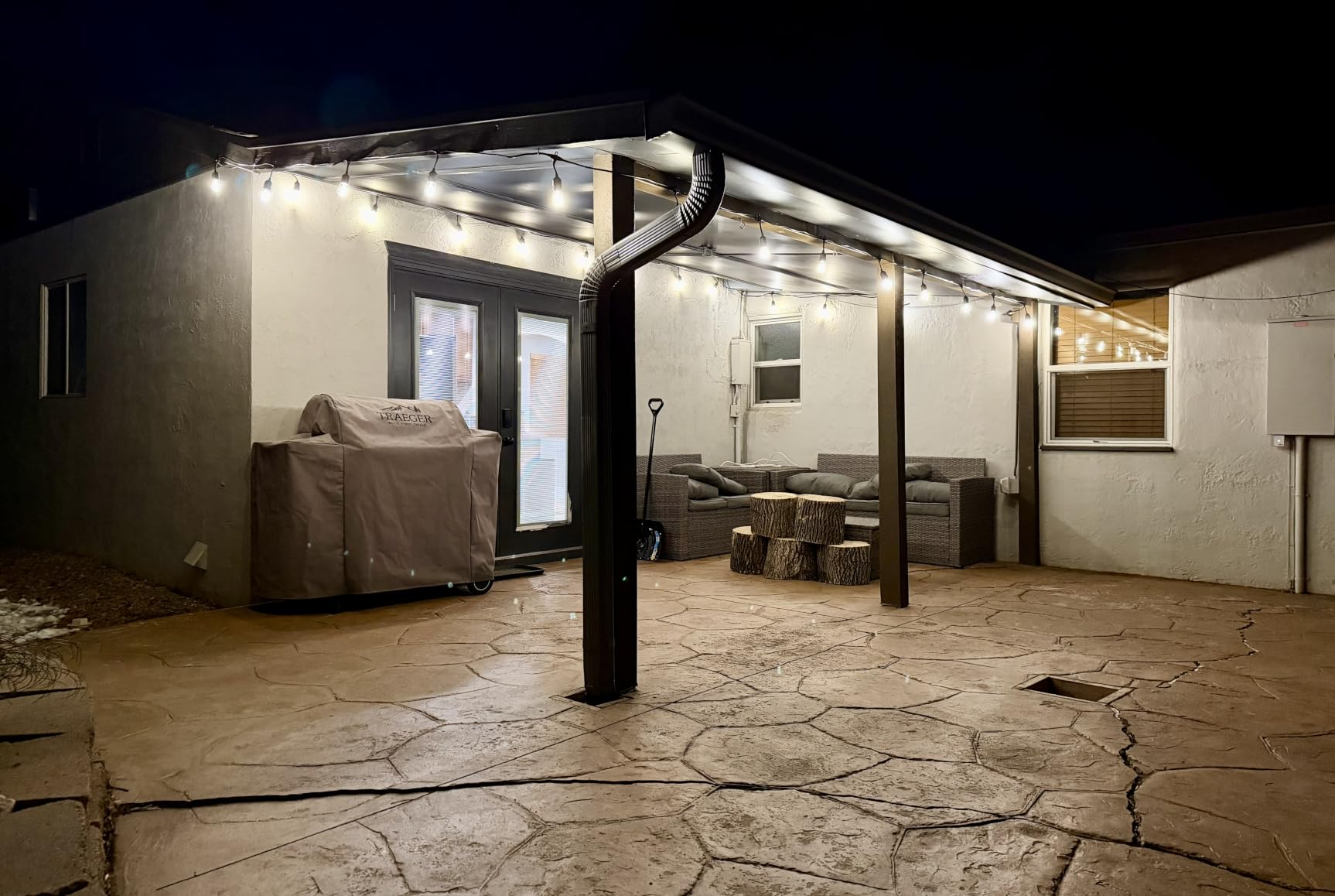 Outdoor String Lights, 55(50+5) FT 25 Bulbs IP65 Waterproof Patio Lights, Shatterproof Dimmable Hanging Connectable G40 Globe LED Outdoor Lights for Christmas, Backyard, Bistro, Porch customer photo 2