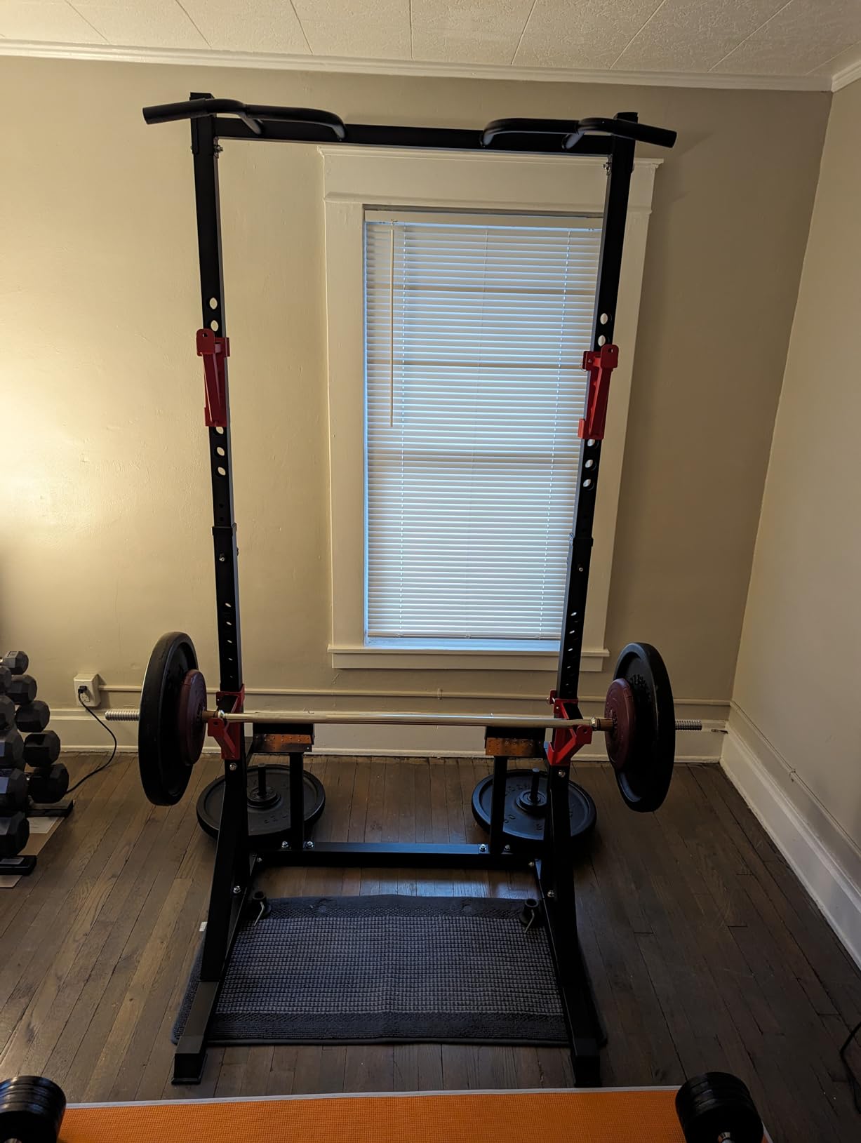 CANPA Multifunction Power Rack with Pull up Bar, Heavy Capacity and Adjustable Squat Stand Rack customer photo 1