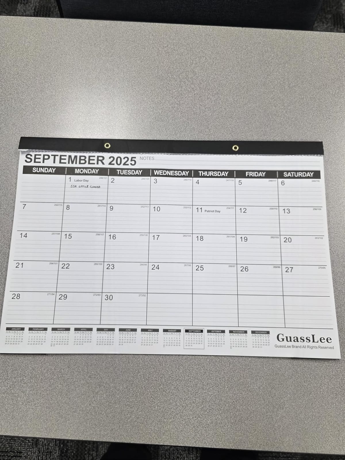 GuassLee Desk Calendar 2026-2027 - 19 Months Academic Calendar 17