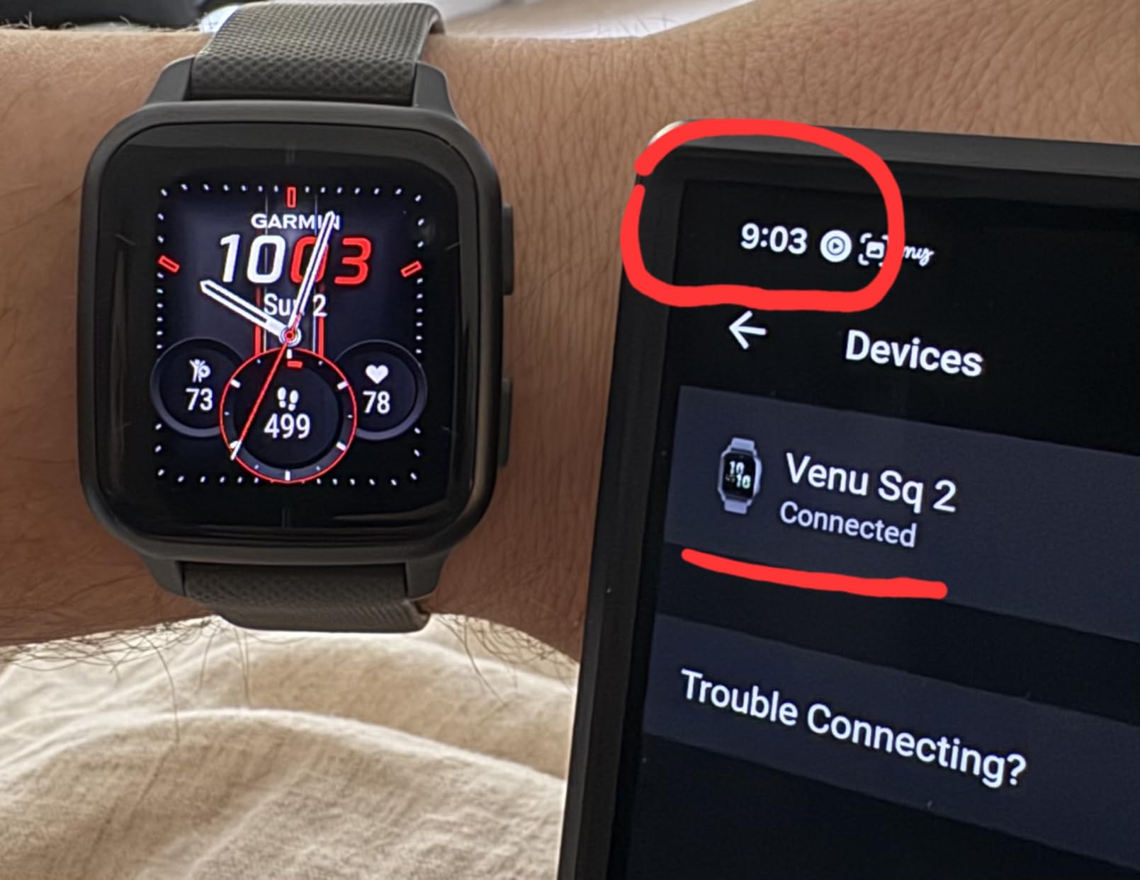 Garmin Venu Sq 2 GPS Smartwatch, Slate/Shadow Gray | AMOLED display, long battery life, All-Day health monitoring, activity & heart rate tracker customer photo 2