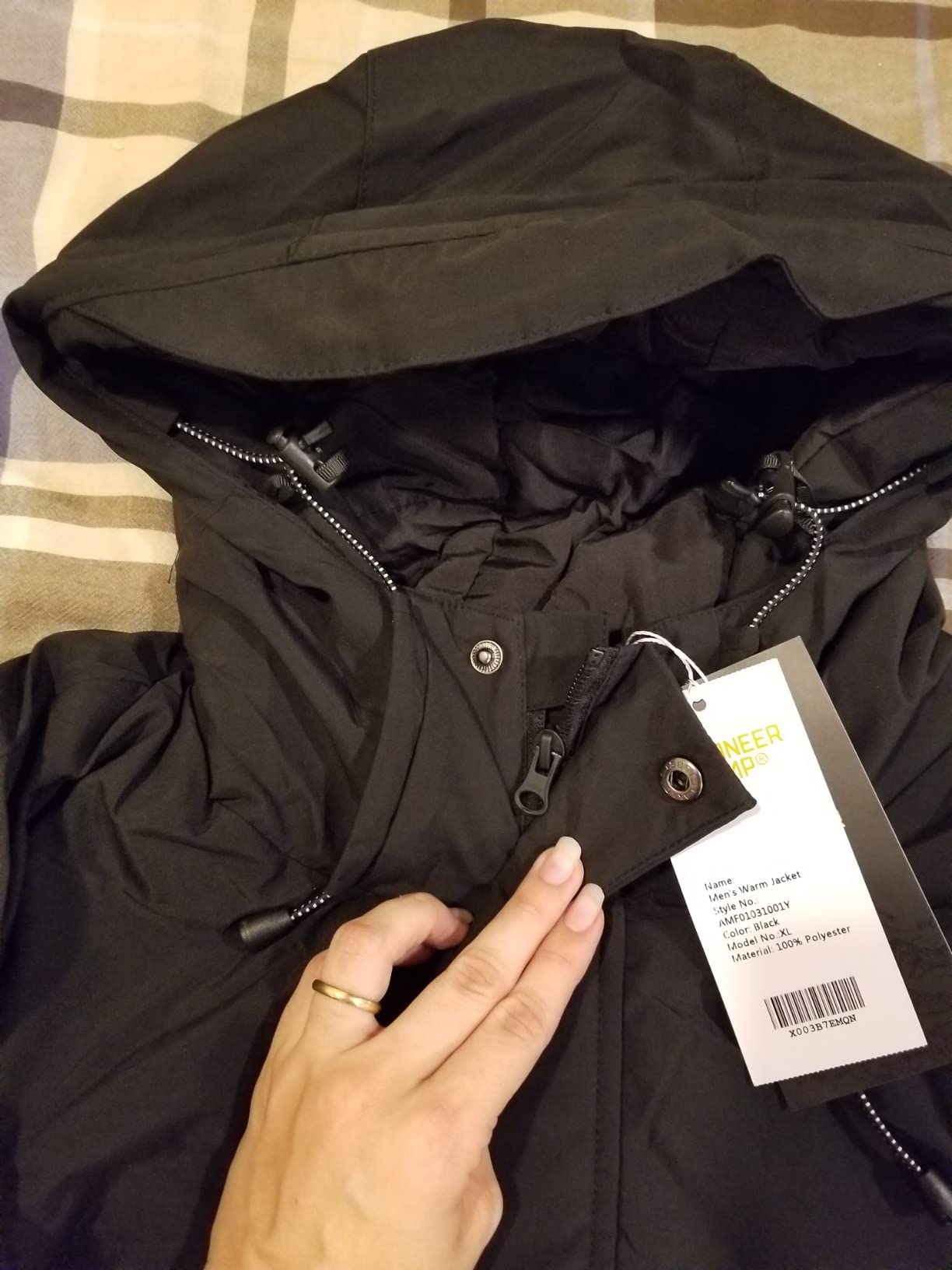 Pioneer Camp Men's Winter Coat Waterproof Fleece Lined Warm Winter Jacket with 9 Pockets Insulated Windproof Hooded Parka customer photo 2