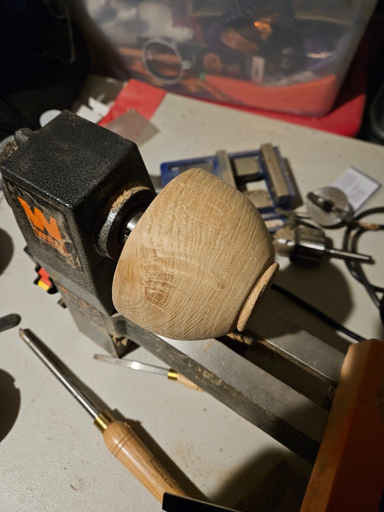WEN Mini Benchtop Wood Lathe, 8-Inch by 13-Inch with Variable Speed (LA3421) customer photo 1