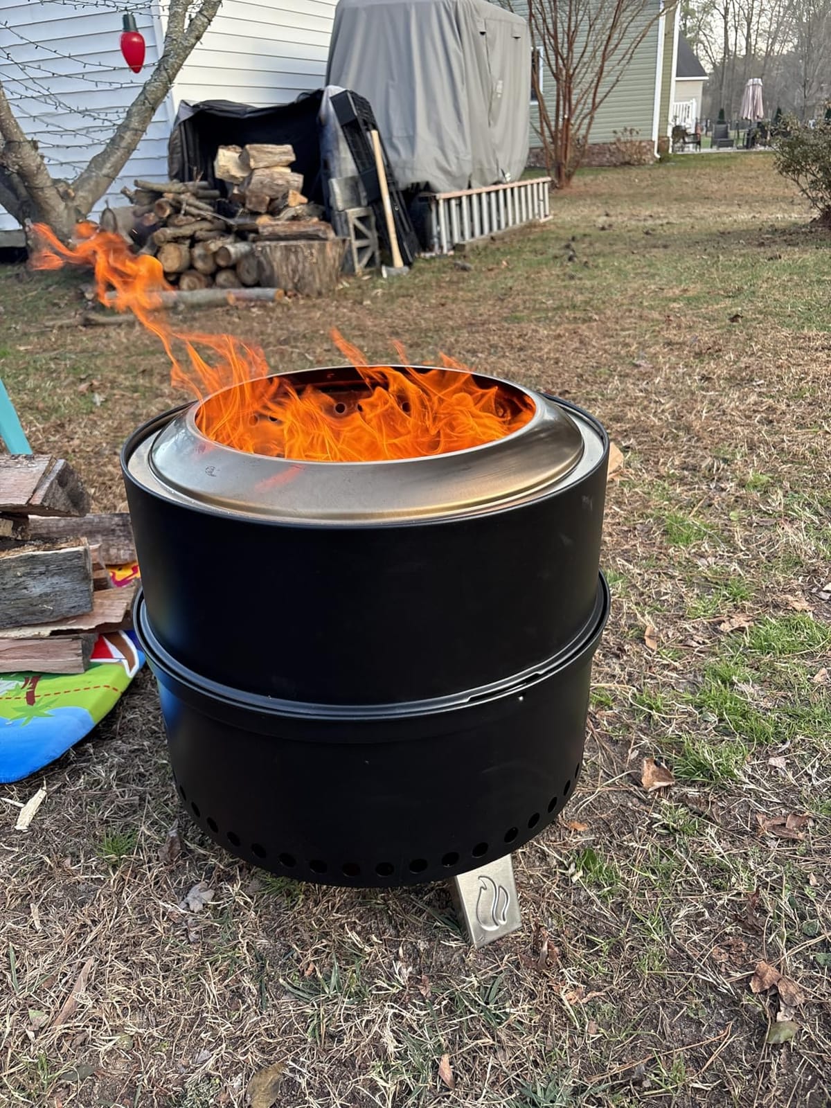TURBRO 19 Inch Smokeless Fire Pit for Outdoor Wood Burning, Portable Stainless Steel Camping Stove with Stand, Removable Ash Pan, Waterproof Storage Bag, Unique Nested Design, Pluto R19-PG, Black | Portable Stainless Steel Camping Stove with Stand, Removable Ash Pan, Unique Nested Design, Pluto R19-PG customer photo 1