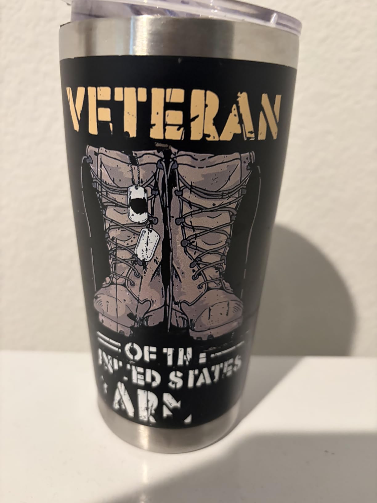 Cosictic Veteran's Day Gift For Veteran, Military Veteran 20 Oz Travel Tumbler, Birthday Christmas Gift For Us Army Veteran Men Grandpa Papa customer photo 2