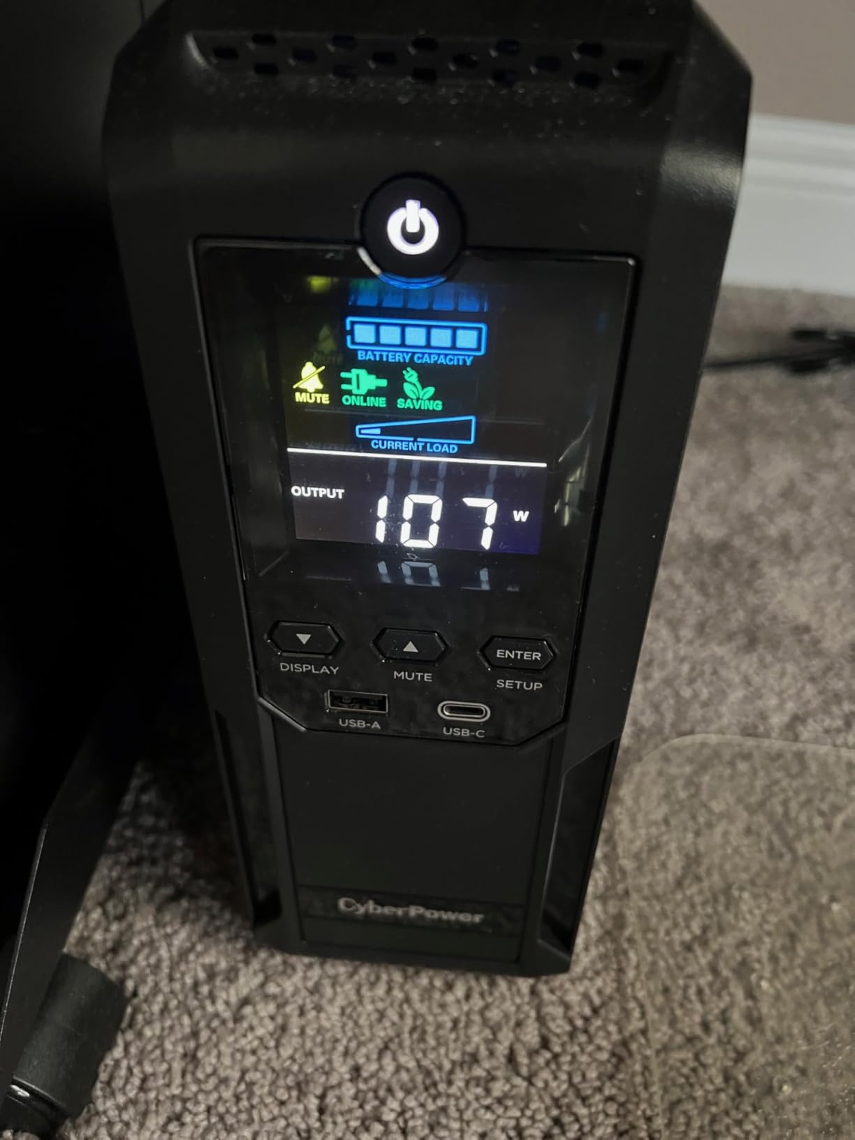 CyberPower CP1500AVRLCD3 Intelligent LCD UPS Battery Backup | 1500VA/900W, 12 Outlets, 2 USB Ports, AVR, Mini Tower, UL Certified customer photo 1