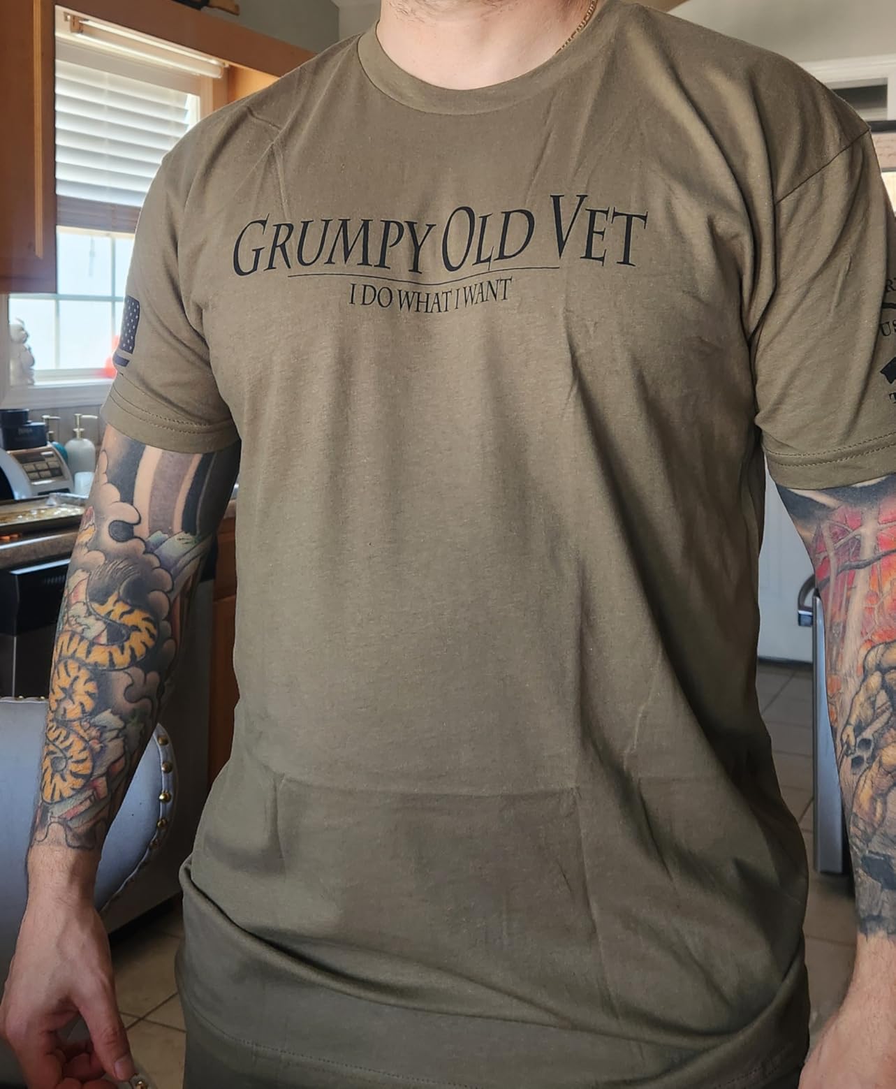 Grunt Style Grumpy Old Vet Men's Graphic Tee customer photo 1