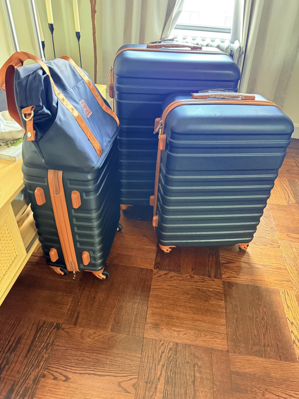 Coolife Suitcase Set 5 Piece Hardside Luggage with TSA Lock, Weekender Bag, Toiletry Bag customer photo 1