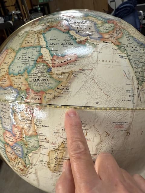 Replogle World Globe with Stand 16 Inch Floor Globe - Antique, Raised Relief, Made In USA customer photo 1