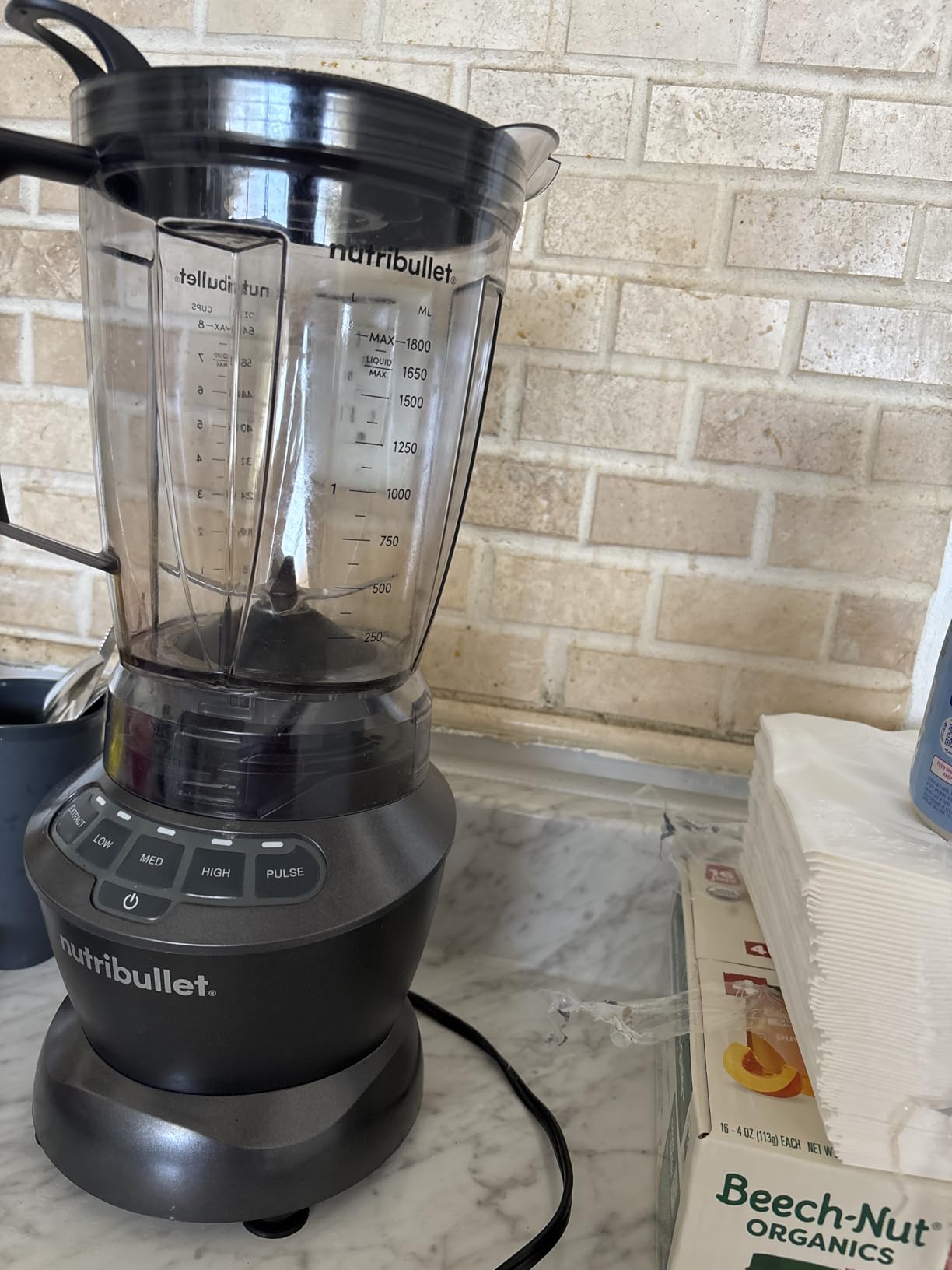 Nutribullet Full-Size Blender Combo, Single-Serve & Large Capacity, 1200W, 64oz Pitcher, 32oz Cup, Extractor Blade, 3-Speed, Pulse, Smoothies, Soups, Sauces, Easy Cleaning, Dark Gray, NBF50500 customer photo 1