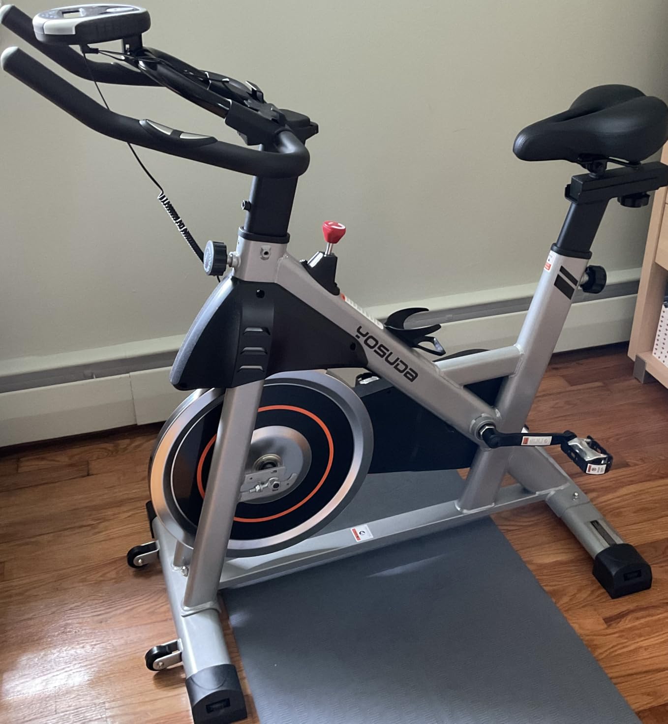 YOSUDA Exercise Bike, Magnetic Friction Stationary Bike with App Training | Magnetic Indoor Cycling Low Noise Bike for Home with 300 lb Weight Capacity, Tablet Holder and Fitness Course for Weight Loss customer photo 2