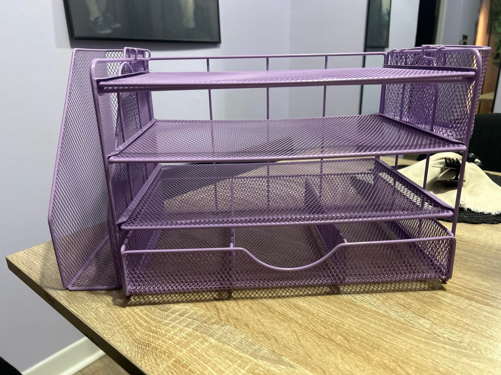 gianotter Desk Organizers and Accessories with File Holder, 4-Tier Desk Accessories & Workspace Organizers with Drawer and 2 Pen Holder, Paper Organizer for Office Supplies (Rose Gold) customer photo 1