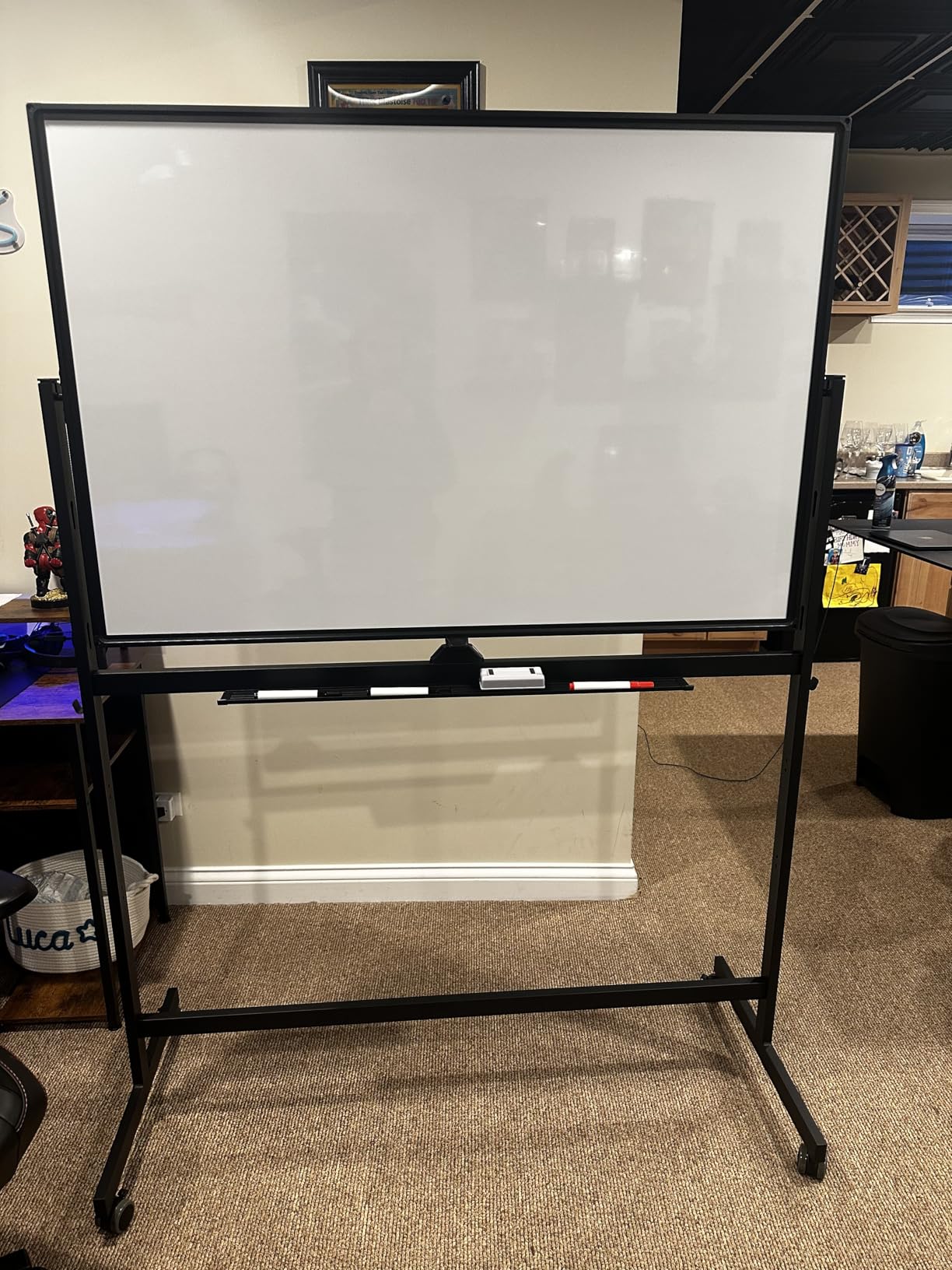 Large Rolling Whiteboard - Dry Erase Magnetic 48 x 32 Inches White Board Height Adjust Double Sided Mobile Portable Easel on Wheels, Dry Erase Board with Stand for Office, Home & Classroom customer photo 1