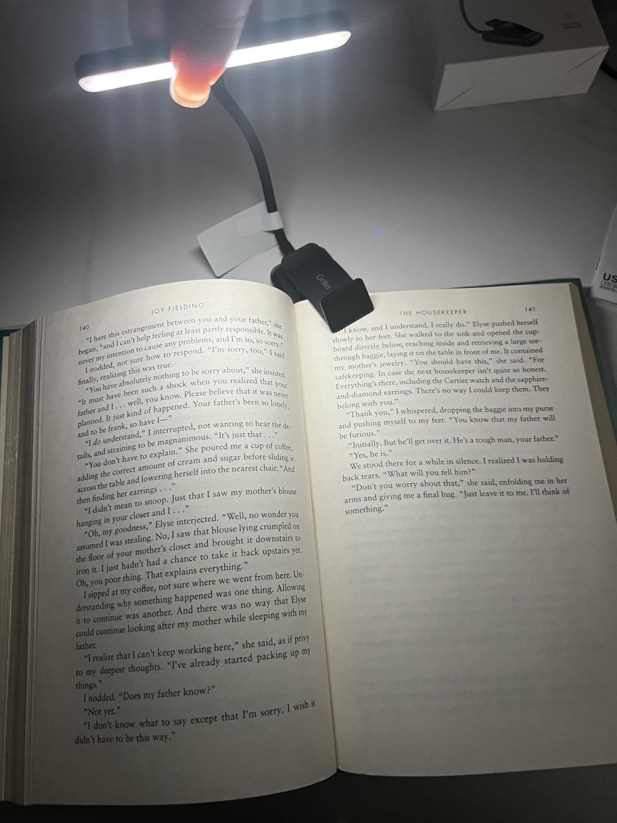 Gritin 19 LED Rechargeable Book Light for Reading in Bed | Eye Caring 3 Color Temps, Stepless Dimming Brightness, Memory Function, 90 Hrs Runtime Lightweight Clip on Light for Book Lovers customer photo 2