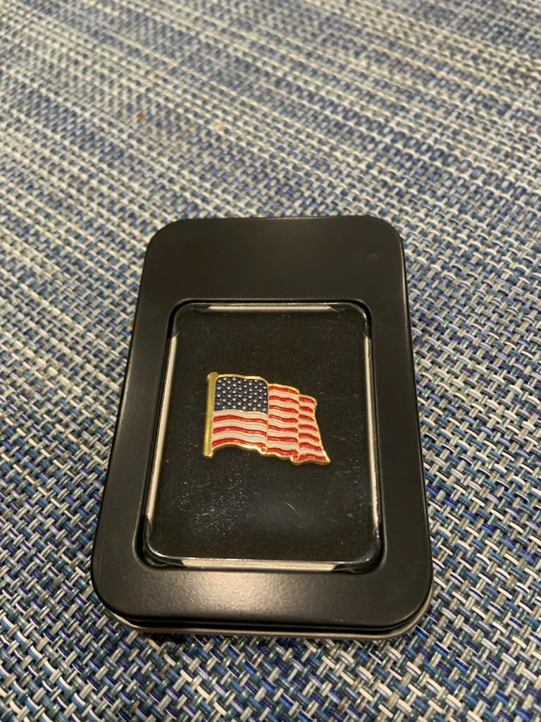 American Flag Lapel Pin for Men - Brass Enamel Patriotic Pin, Veterans Accessories for Suits, Uniforms, Hats (3 Extra Gold Needle Clasps Included) customer photo 1
