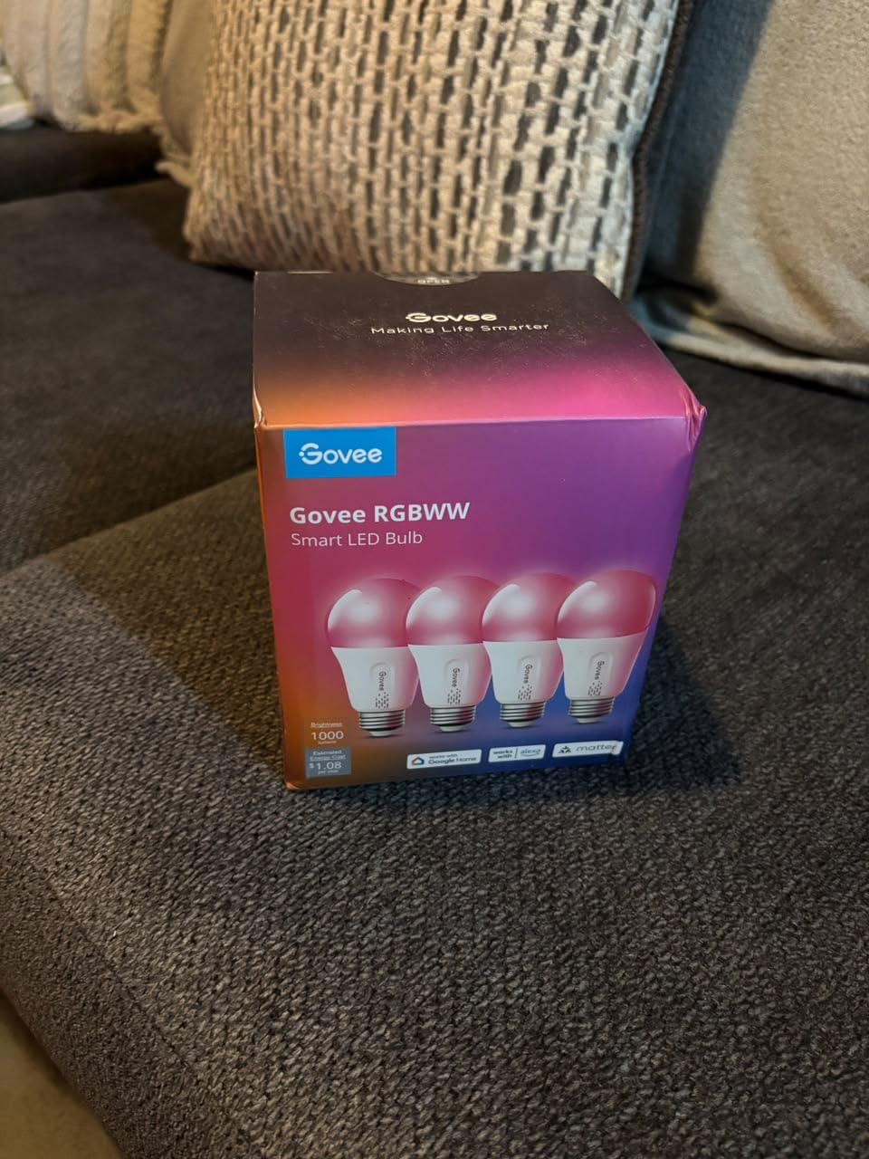 Govee LED Smart Light Bulbs, 1000LM RGBWW A19 75W E26 Base 2 Pack | Color Changing Light Bulb, Work with Matter Alexa and Google Assistant, Smart Bulbs for Bedroom, Living Room customer photo 1