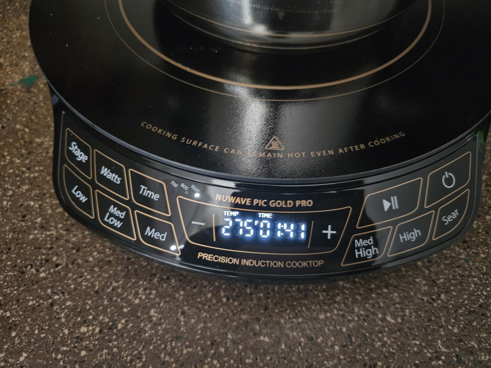 Nuwave Precision Induction Cooktop Gold, 96 Temp Settings 100°F to 575°F | 12