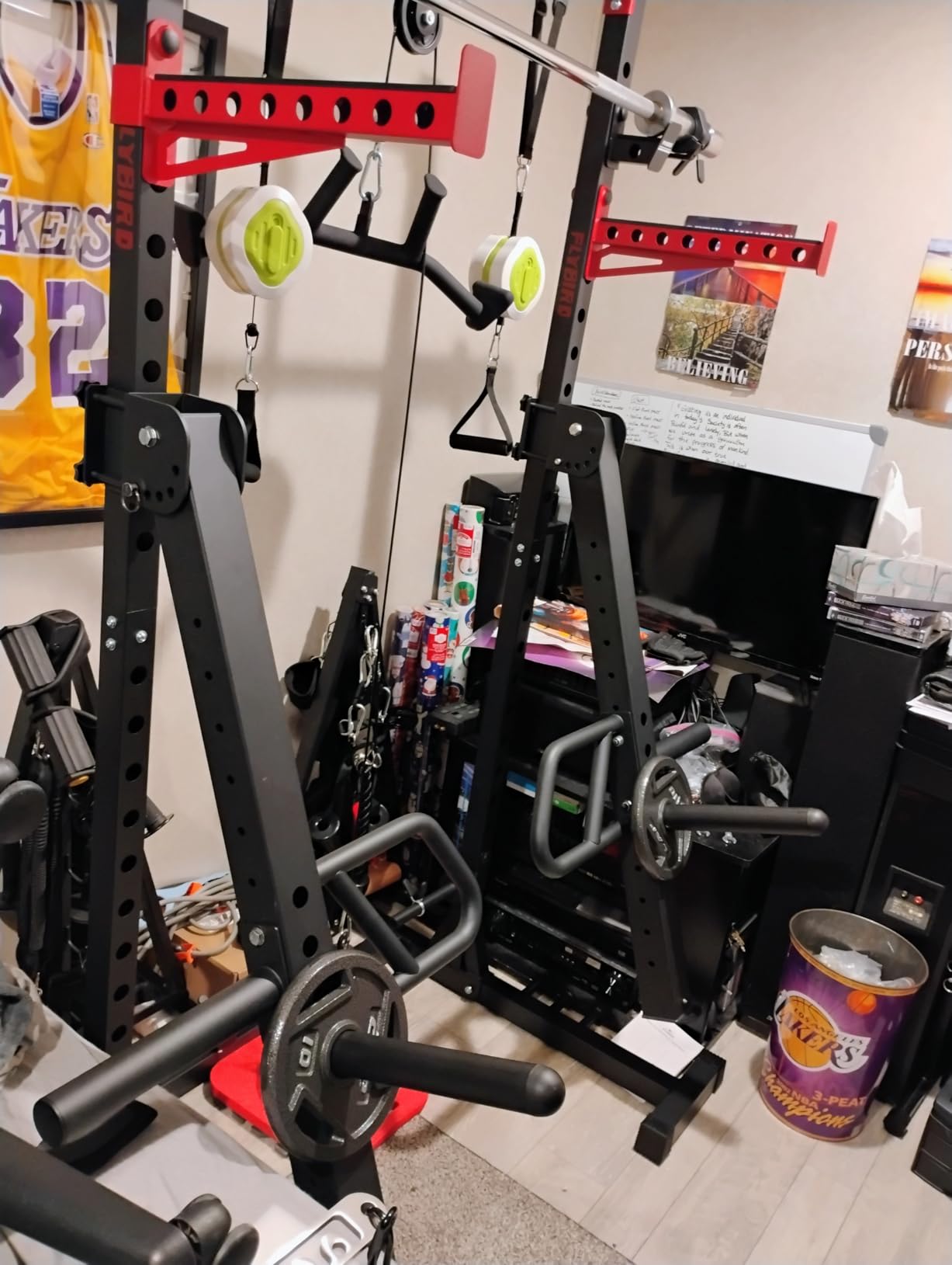 FLYBIRD SR1 Squat Rack, Adjustable Power Rack for 6FT/7FT Barbells with Pull-Up Bar, 22 Adjustment Positions customer photo 2