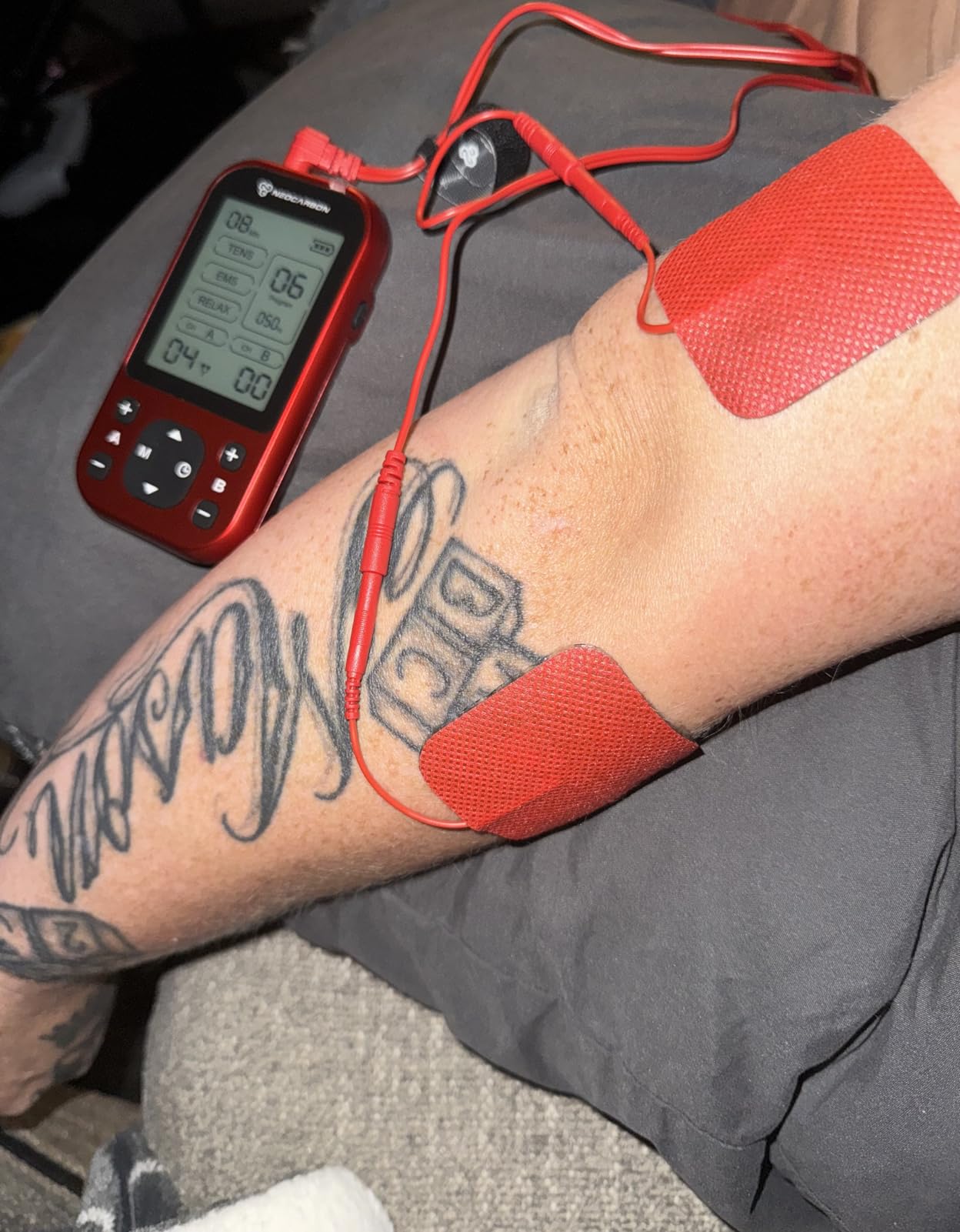 NEOCARBON TENS Unit Muscle Stimulator Pro for Back Pain Relief, Red | Versatile Pain Relief, All-in-One Kit, Portable & Convenient, Pulse Massager Pain Relief Kit, Fast & Efficient Charging customer photo 1