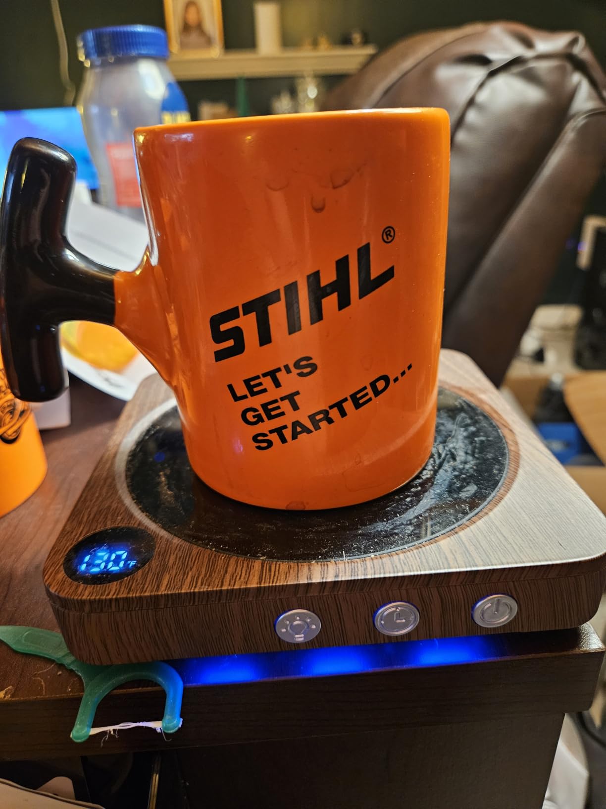 House Gem Coffee Mug Warmer for Desk, Candle Warmer Plate, 12H Timer, Wood - Fast Heating to 176°F customer photo 1