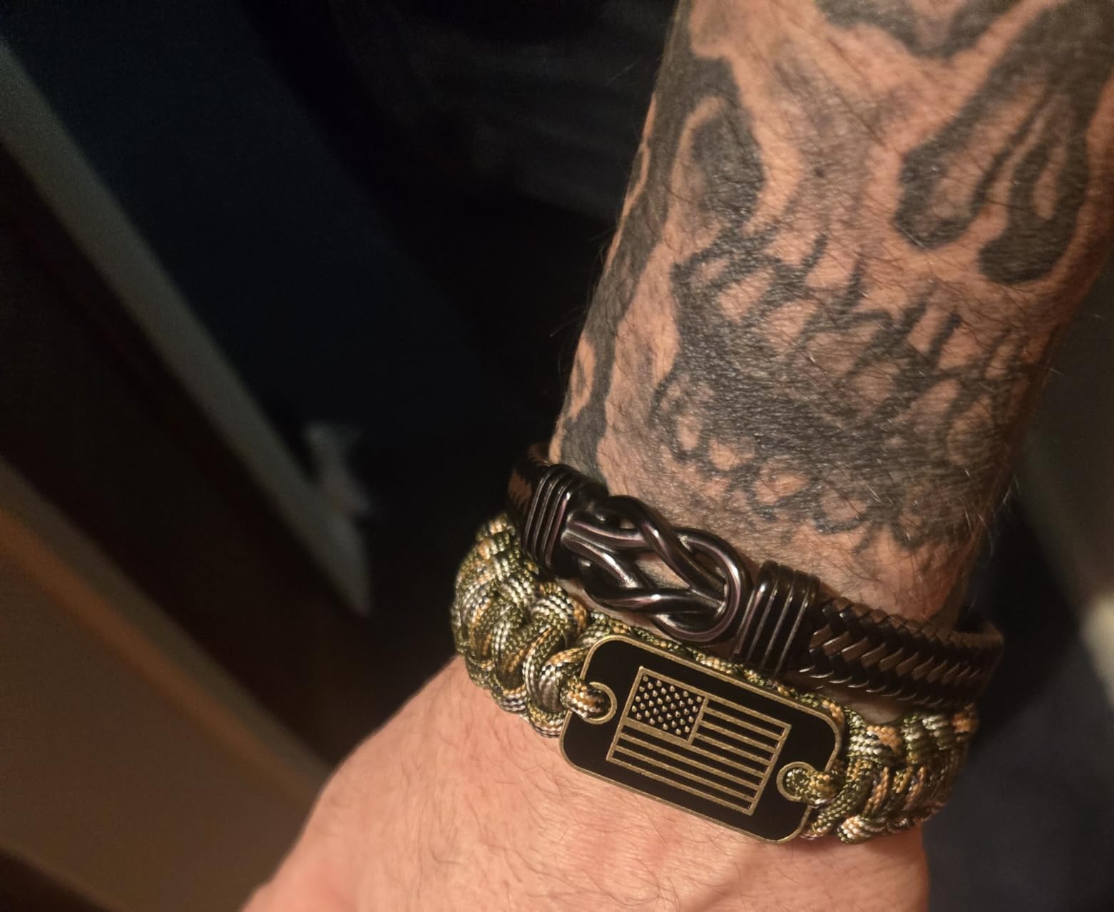 Veteran Military Paracord with Outdoor MutiTools - US Veteran Bracelet for Men!Veterans Day Gifts,Gifts for Veteran customer photo 1