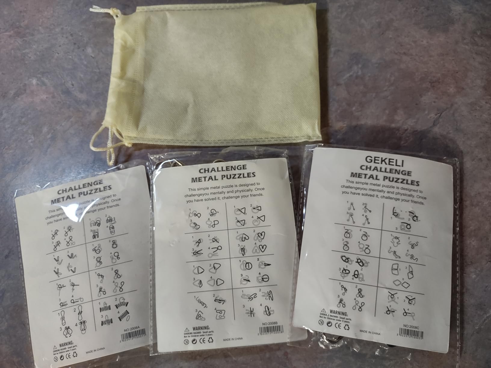 Metal Wire Puzzle Set of 24 with Pouch | Brain Teaser IQ Test Disentanglement Iron Link Unlock Interlock Game Party Favor Kids Adults Challen customer photo 2